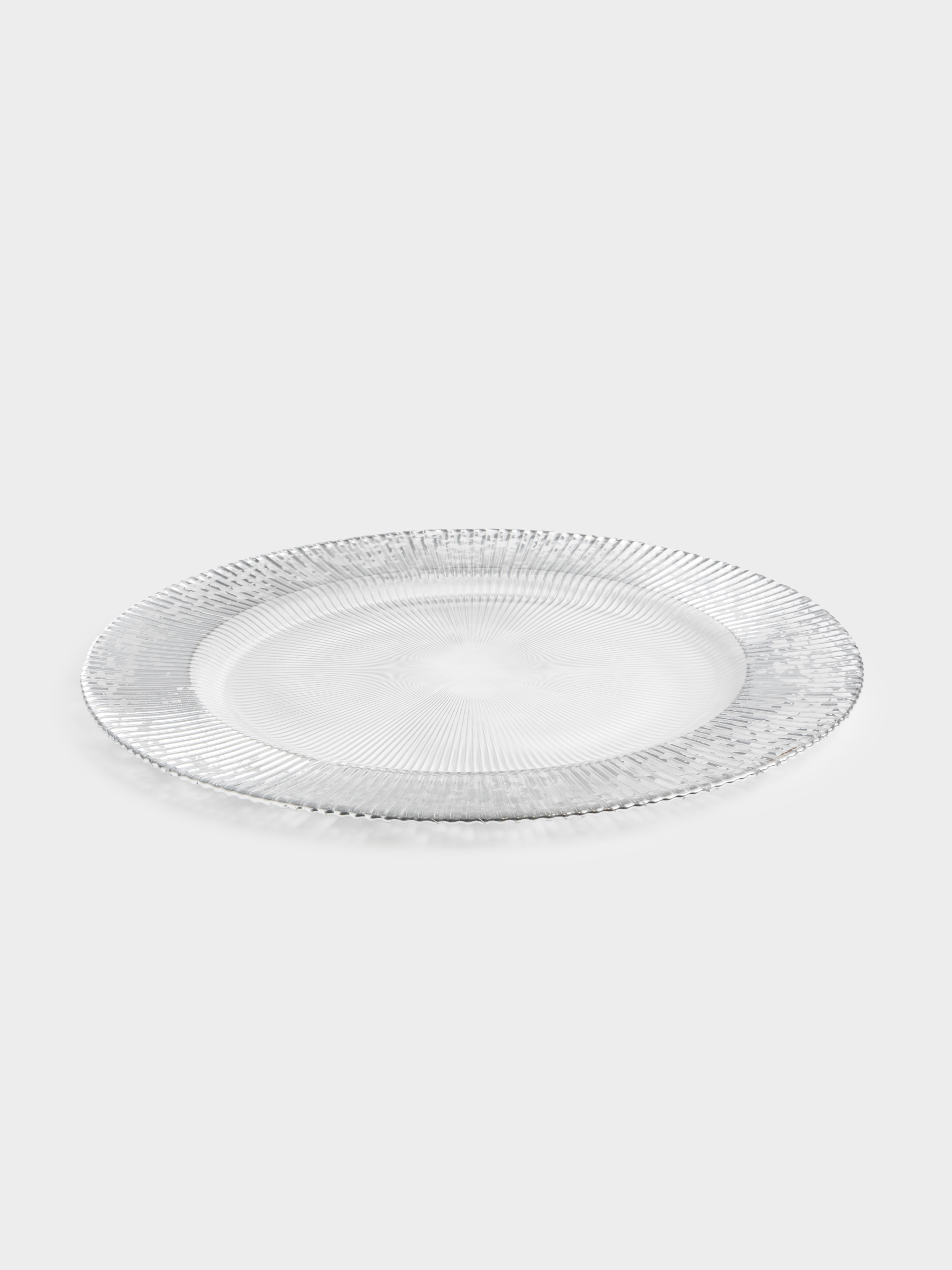Charger plate, 33 cm, glass P, with silver glitter, Ribby, image-1