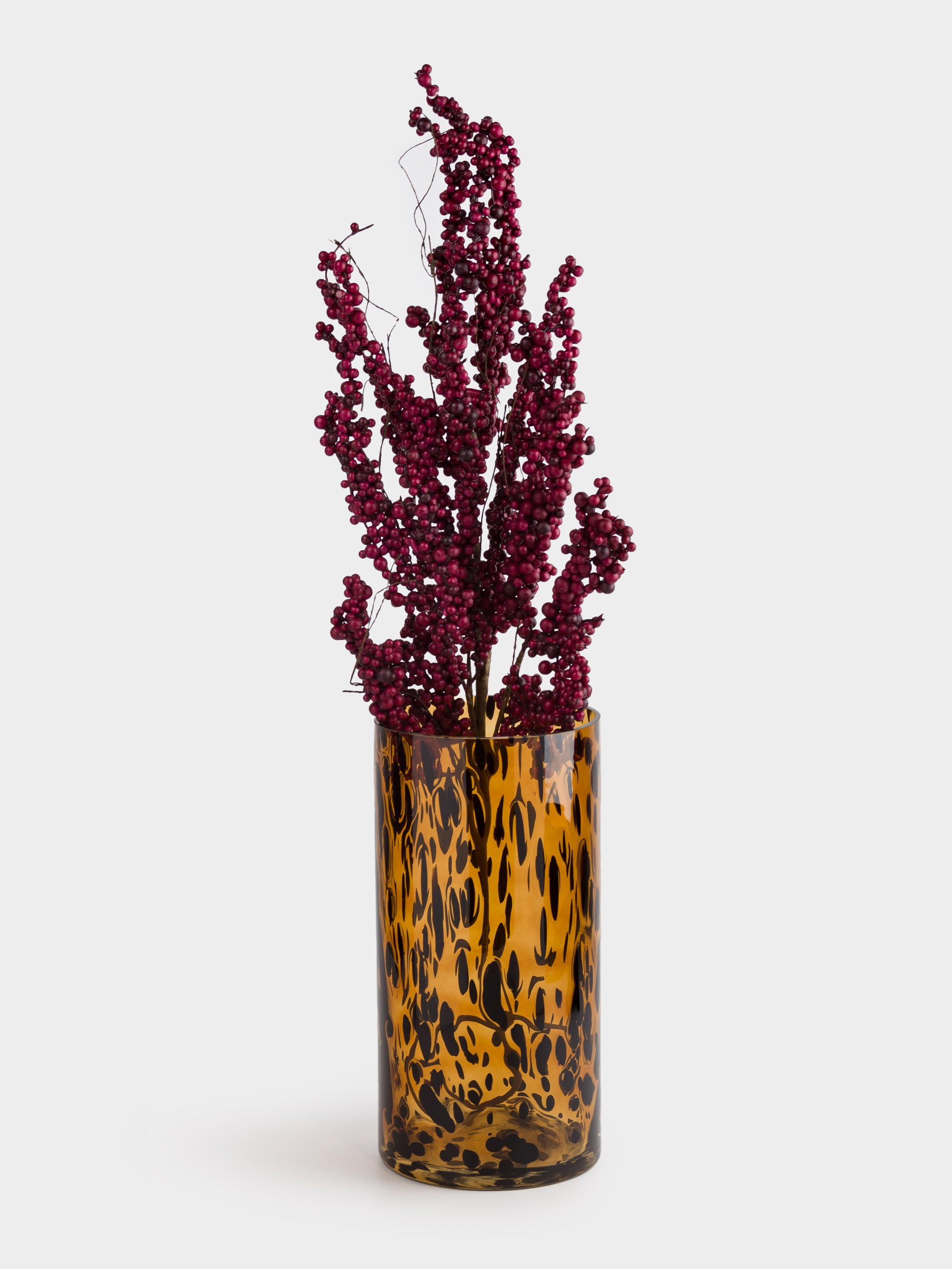 Flower vase, 30 cm, glass, brown, Animal pattern, Nors color, image-5