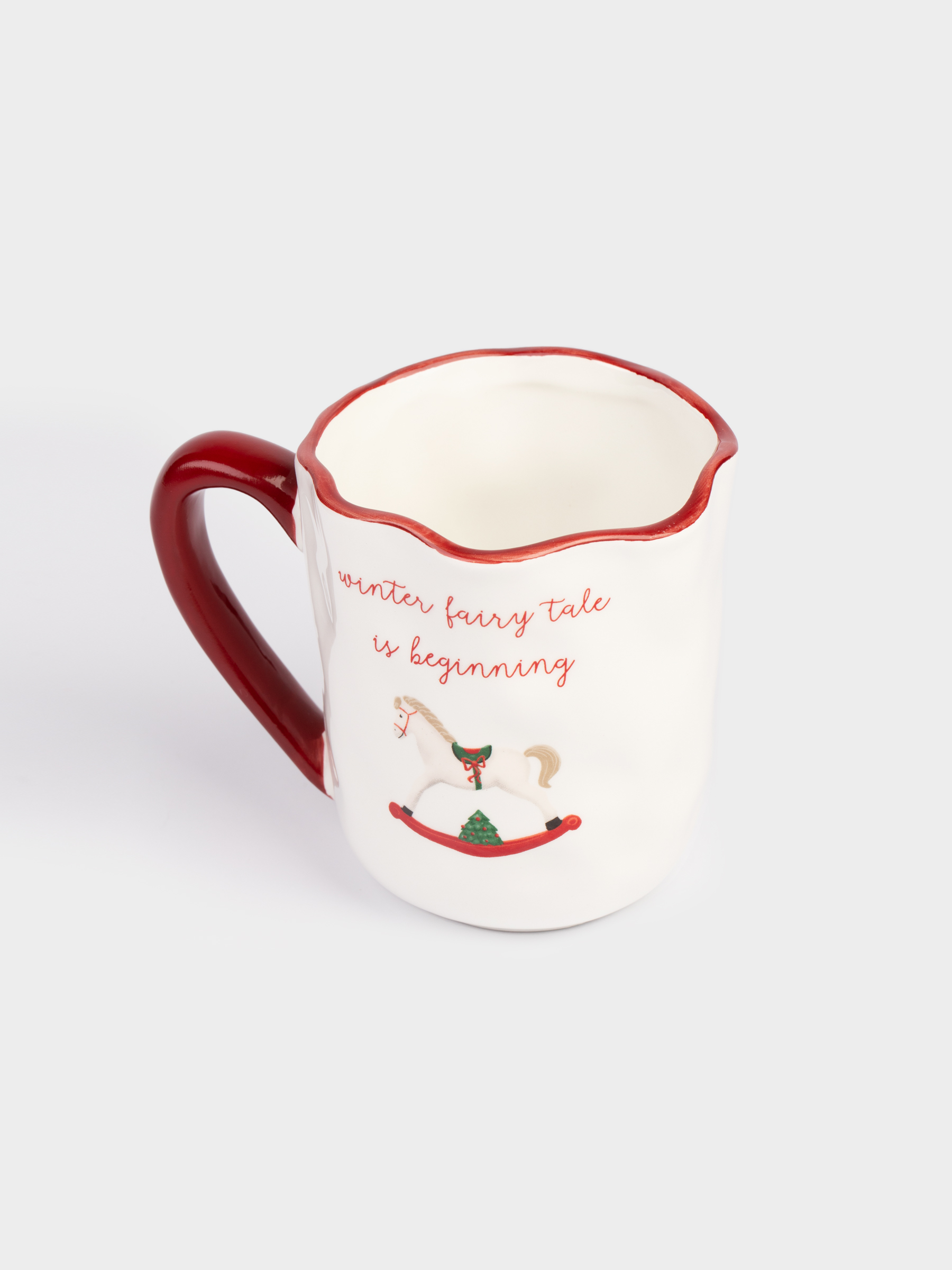 Mug, 580 ml, ceramic, Horse, Christmas tree, image-1