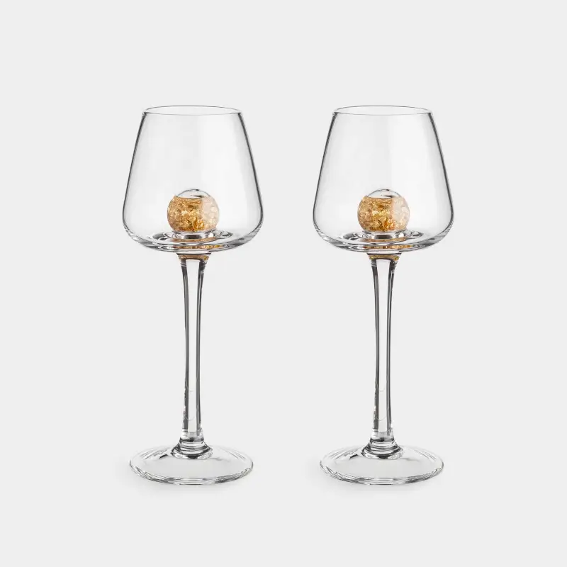 Drinking glass, 50 ml, 2 pcs, crystal glass, Amber ball, Sorento ,image-0
