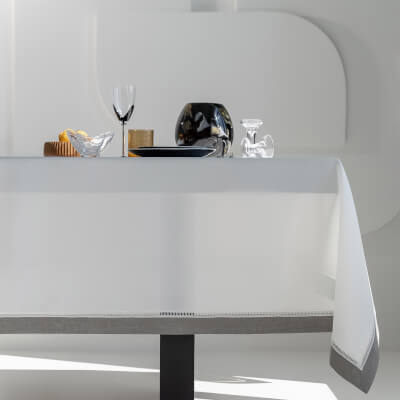 Tablecloth, 170x250 cm, polyester, white-gray, milkyy way ,image-0