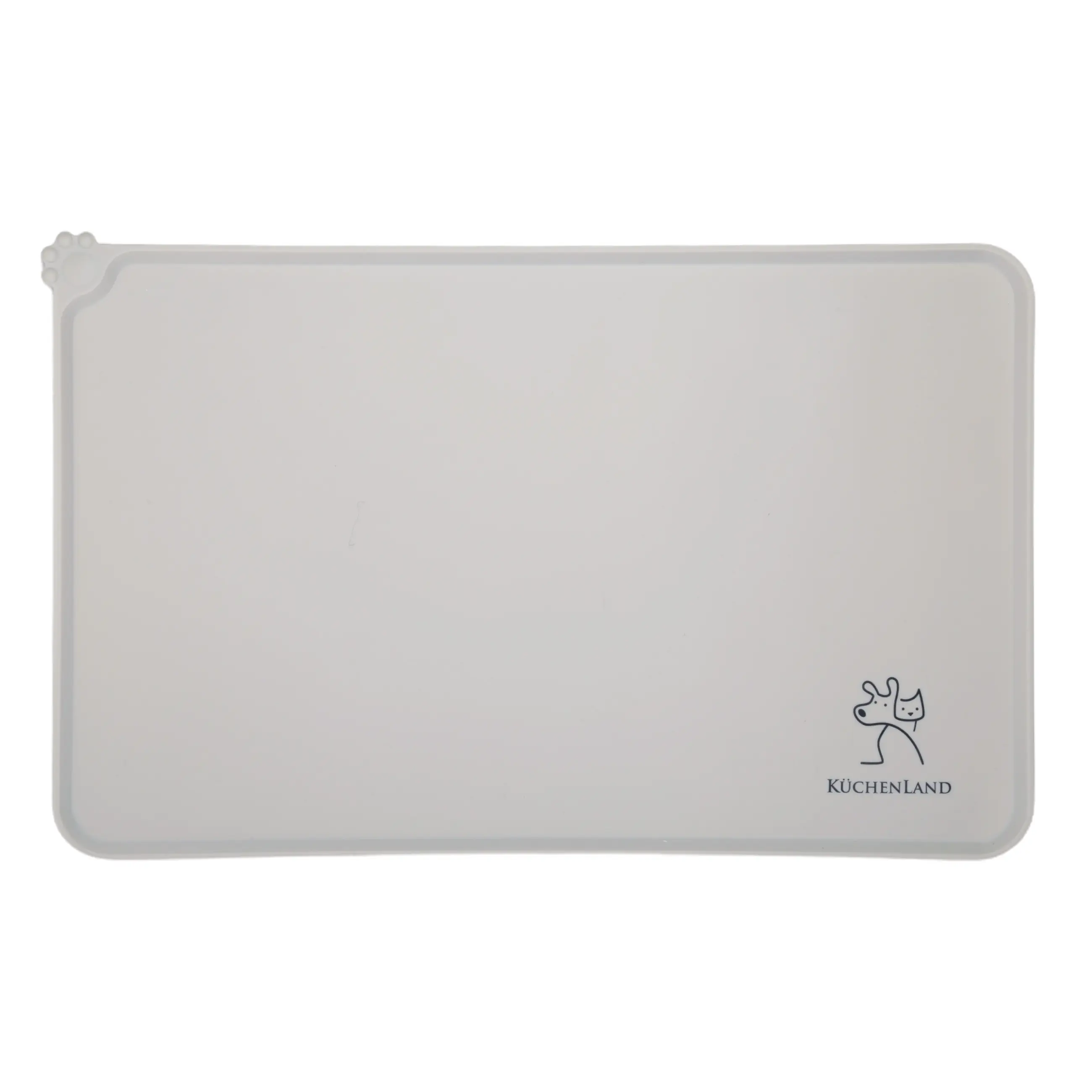 Pet bowl mat, 48x30 cm, silicone, gray-beige, Favorite pet, image-0