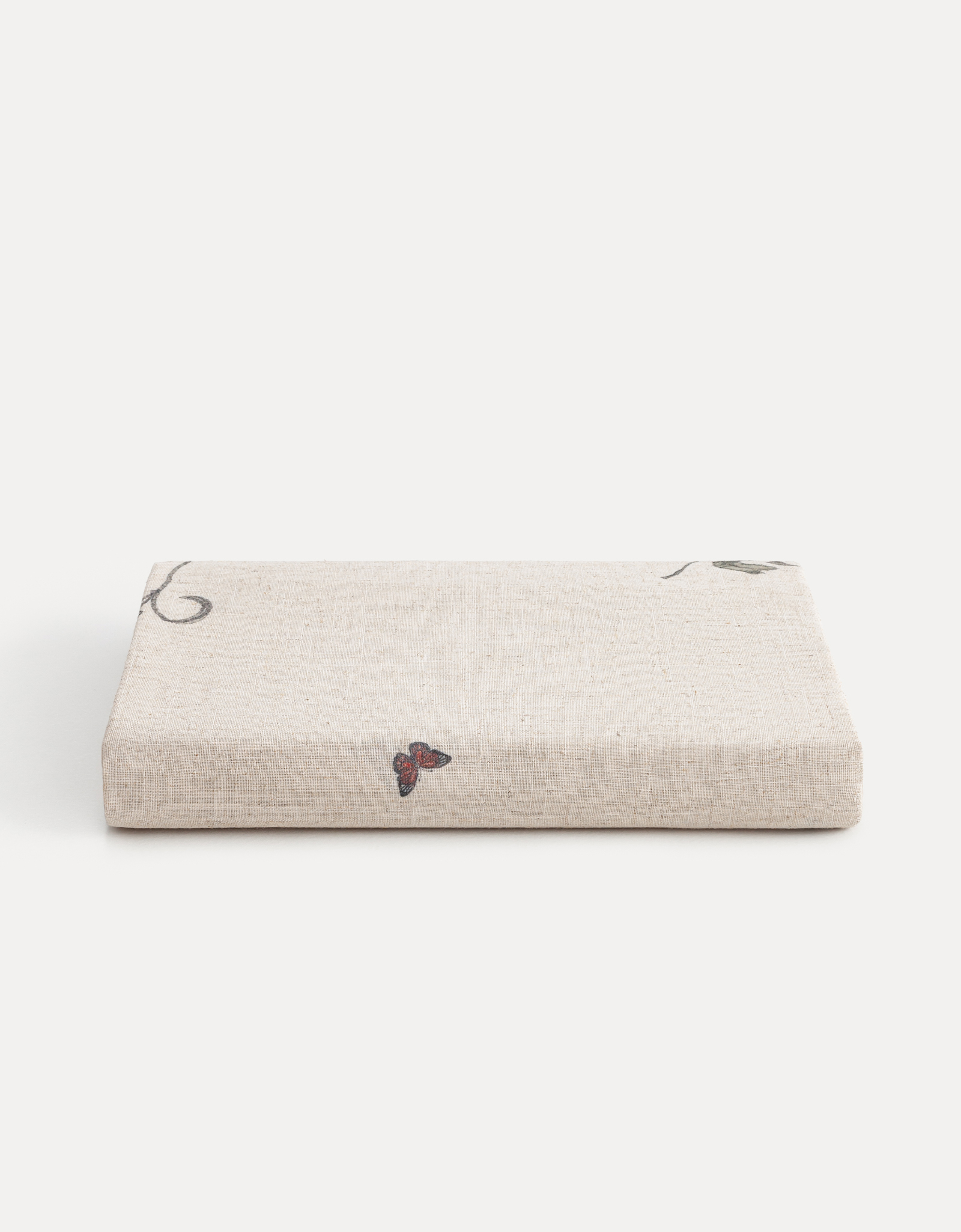 Tablecloth, 170x250 cm, polyester / linen, milky, Flowers and butterflies, Tiny flower, image-0