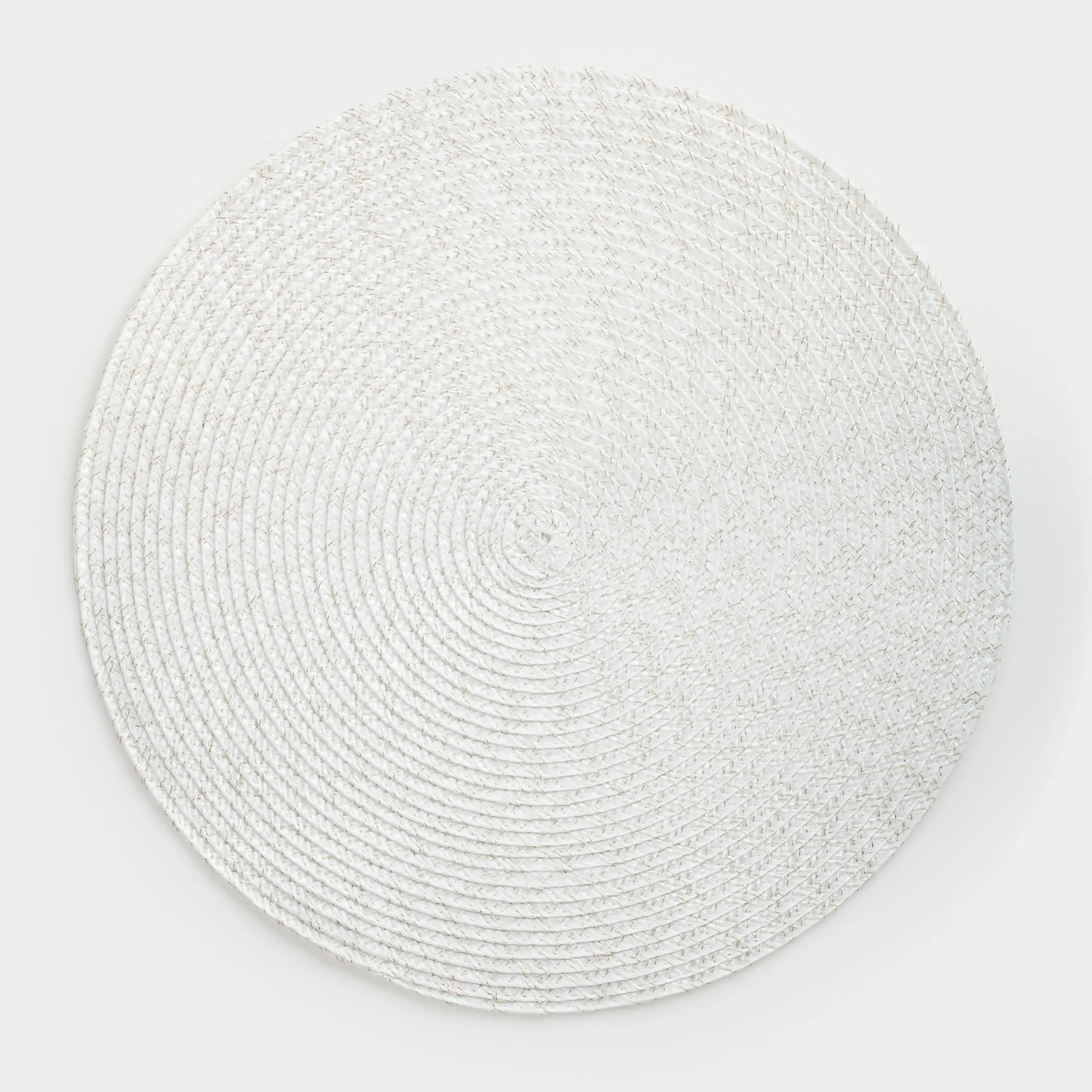 Placemat, 38 cm, polyester, round, milky, Ring mix