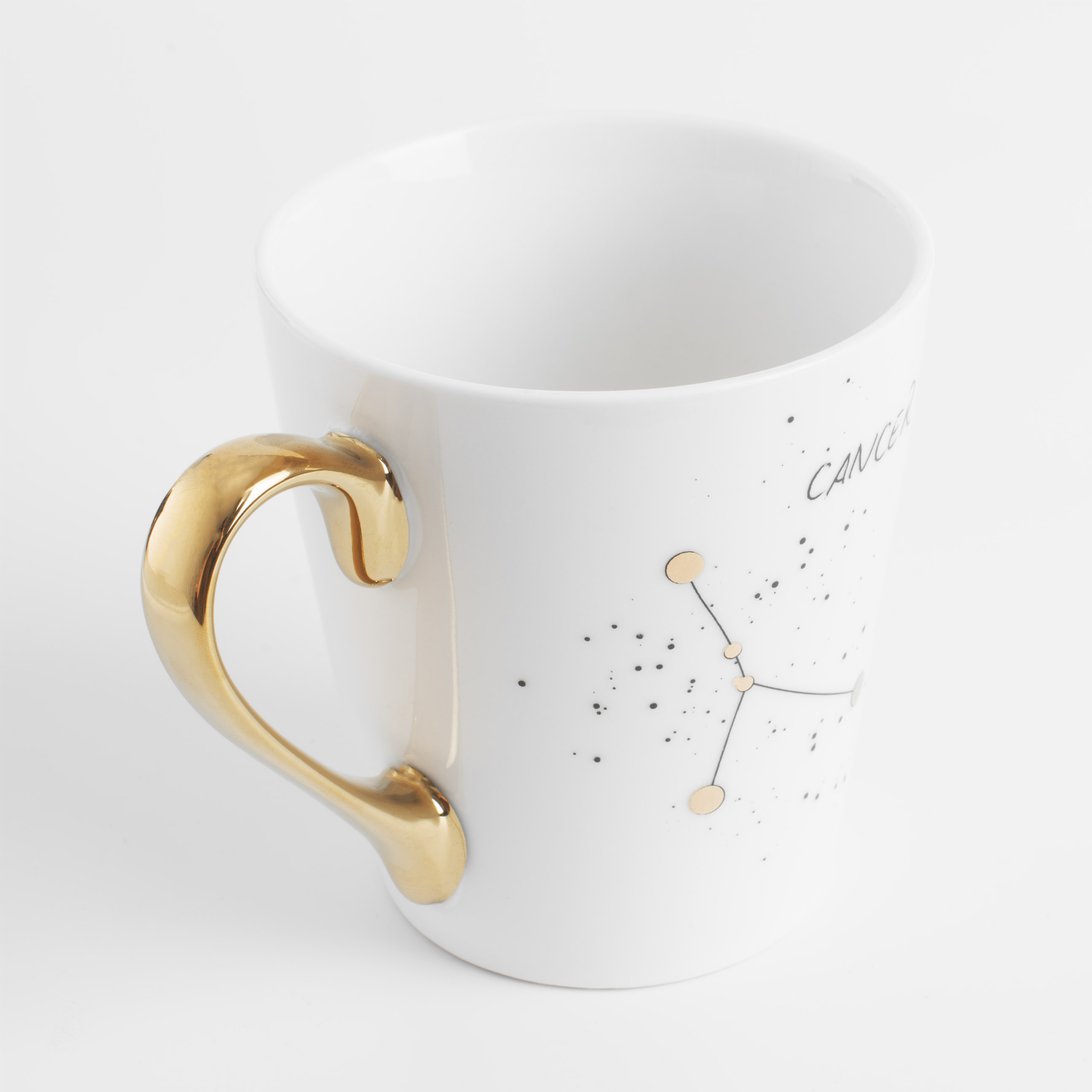 Mug, 400 ml, porcelain N, milky golden, Cancer, Zodiac, image-1