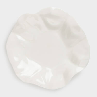 Snack plate, 21 cm, porcelain N, milk, Crumpled effect, Crumple ,image-0