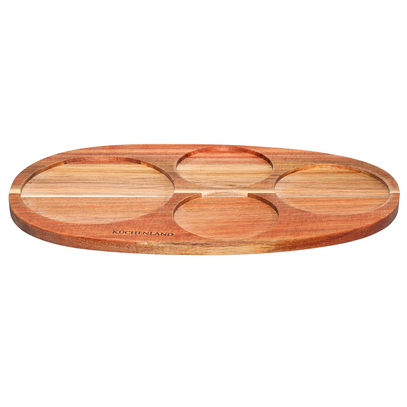 Snack set, 4 pcs, on a stand, ceramic / wood, black, Round bowls, Loft, image-3