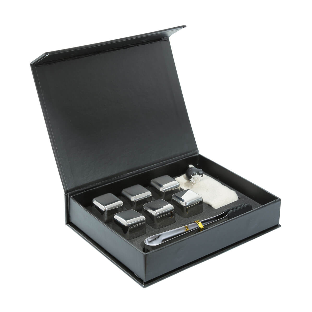Set of cubes for cooling drinks, 8 pr, with tongs, steel, BAR