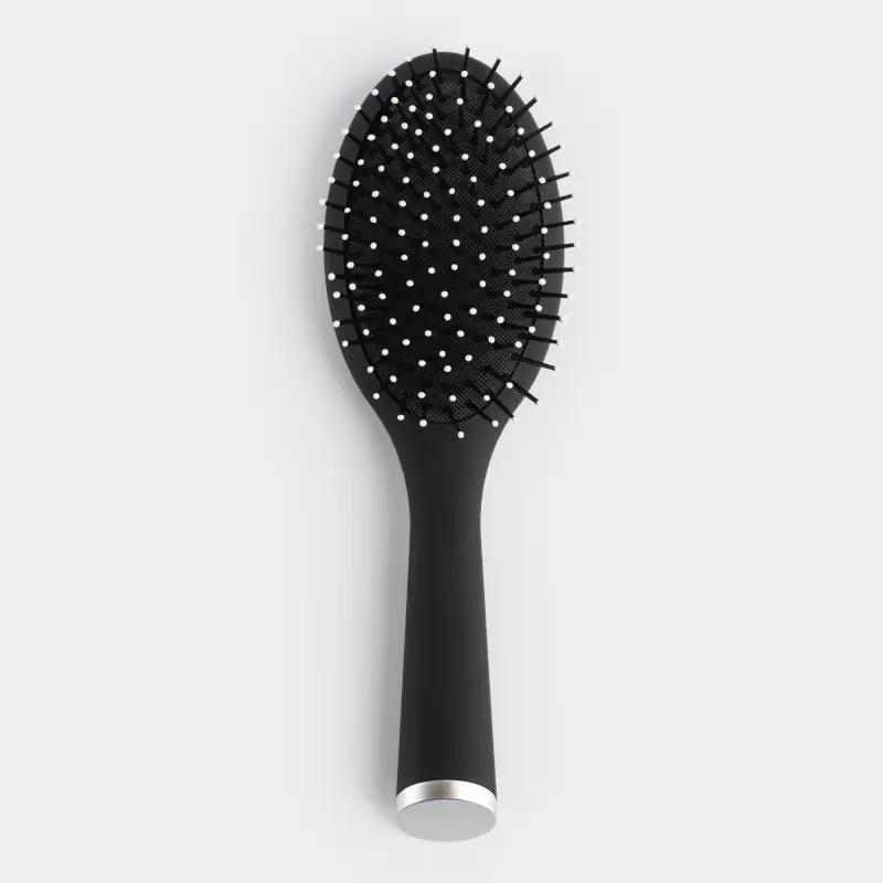 Hair massage comb, 23 cm, plastic, black, B&W ,image-0