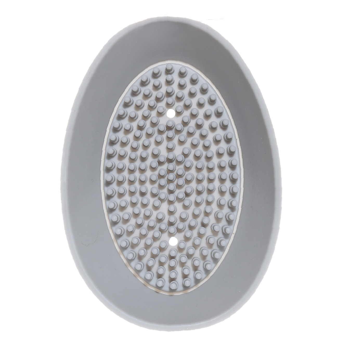 Soap dish-cleaning brush, 14x9 cm, silicone, oval, grey, Manny