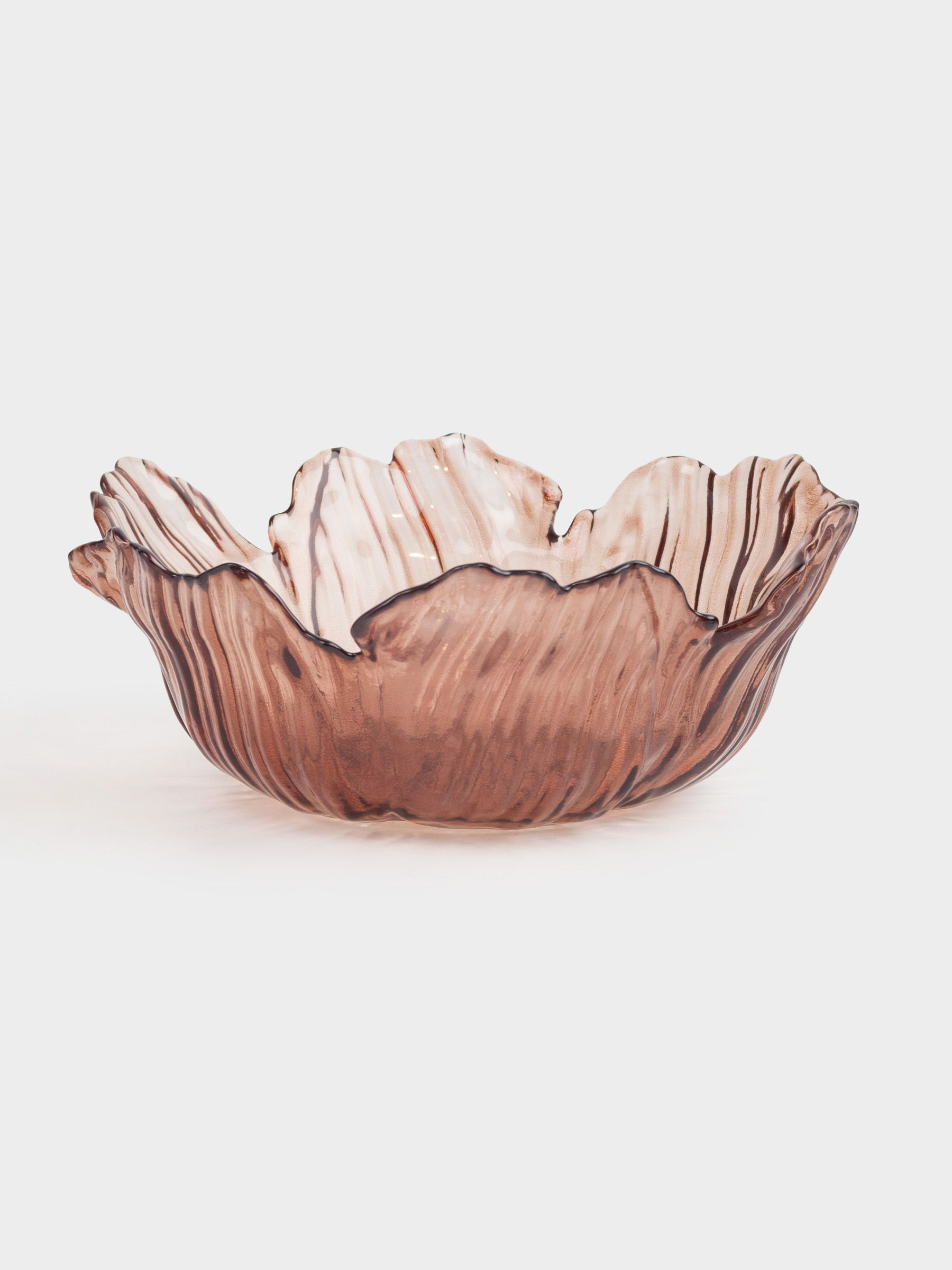 Salad bowl, 23x9 cm, 900 ml, glass, brown, Flower, Sahara, image-0