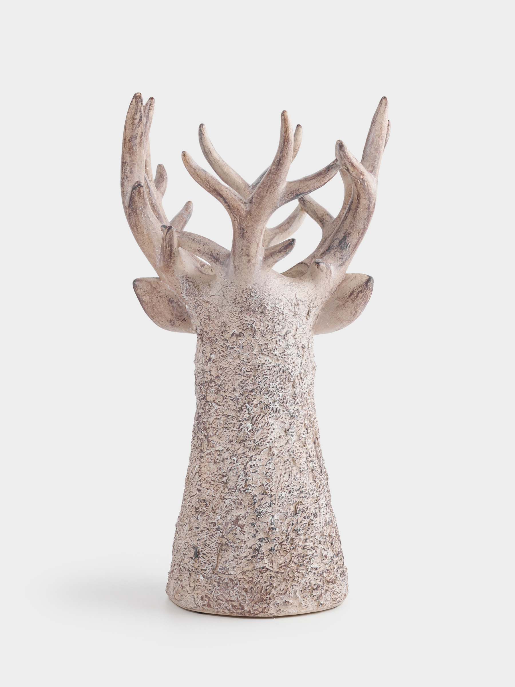 Decorative vase, 40 cm, polyresin, brown, Deer head, Deer, image-3