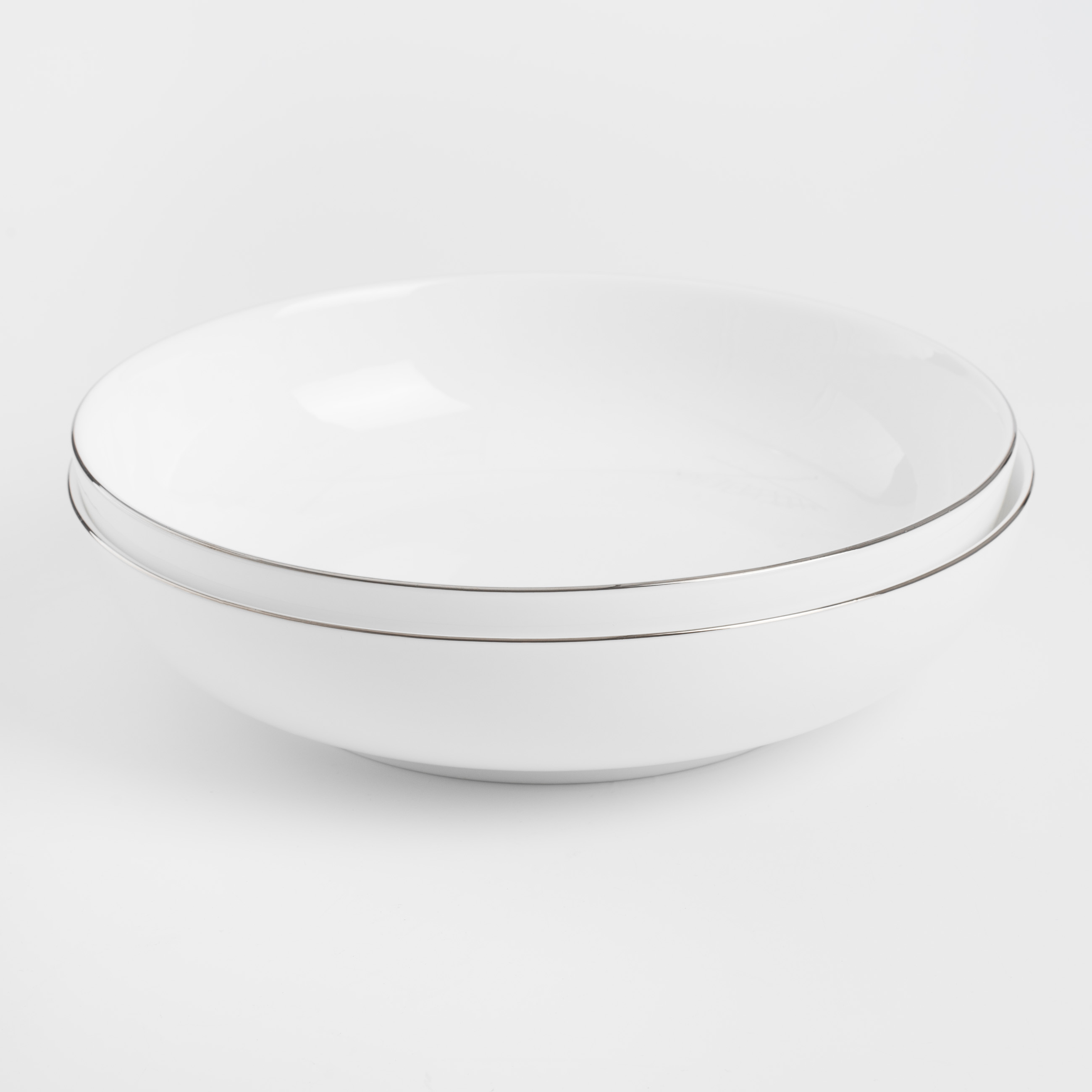Soup plate, 20x4 cm, 2 pieces, porcelain F, white, Ideal silver