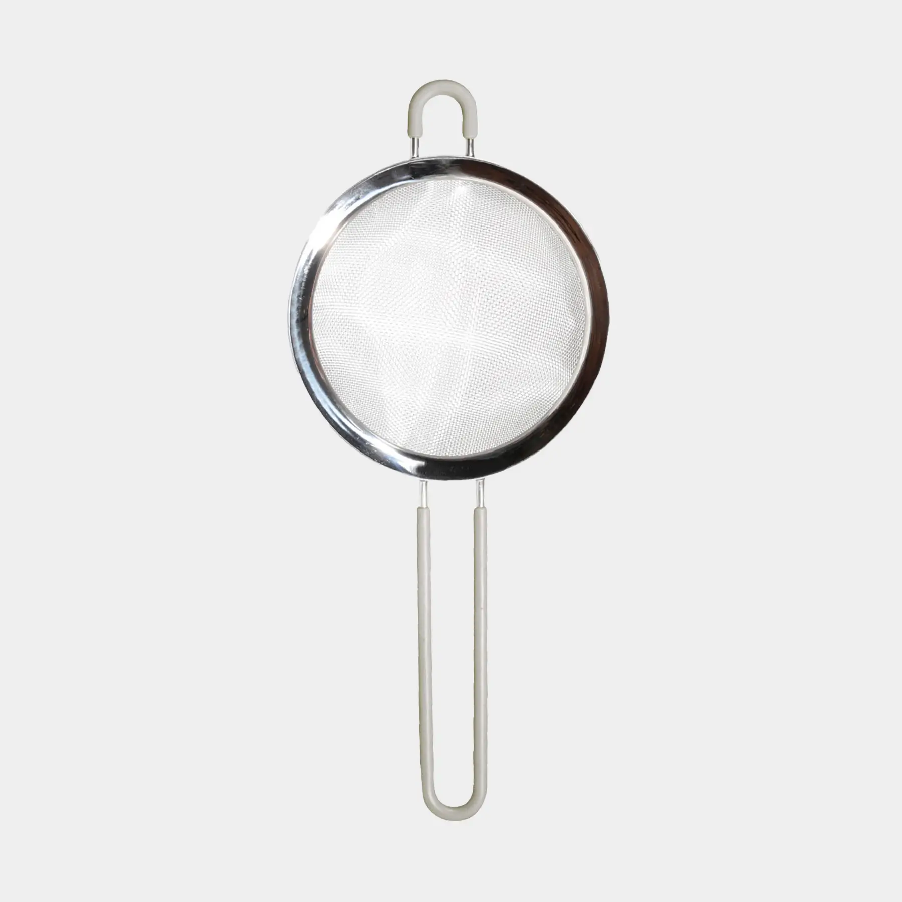 Strainer, 14 cm, with handle, steel / silicone, beige, Tammy
