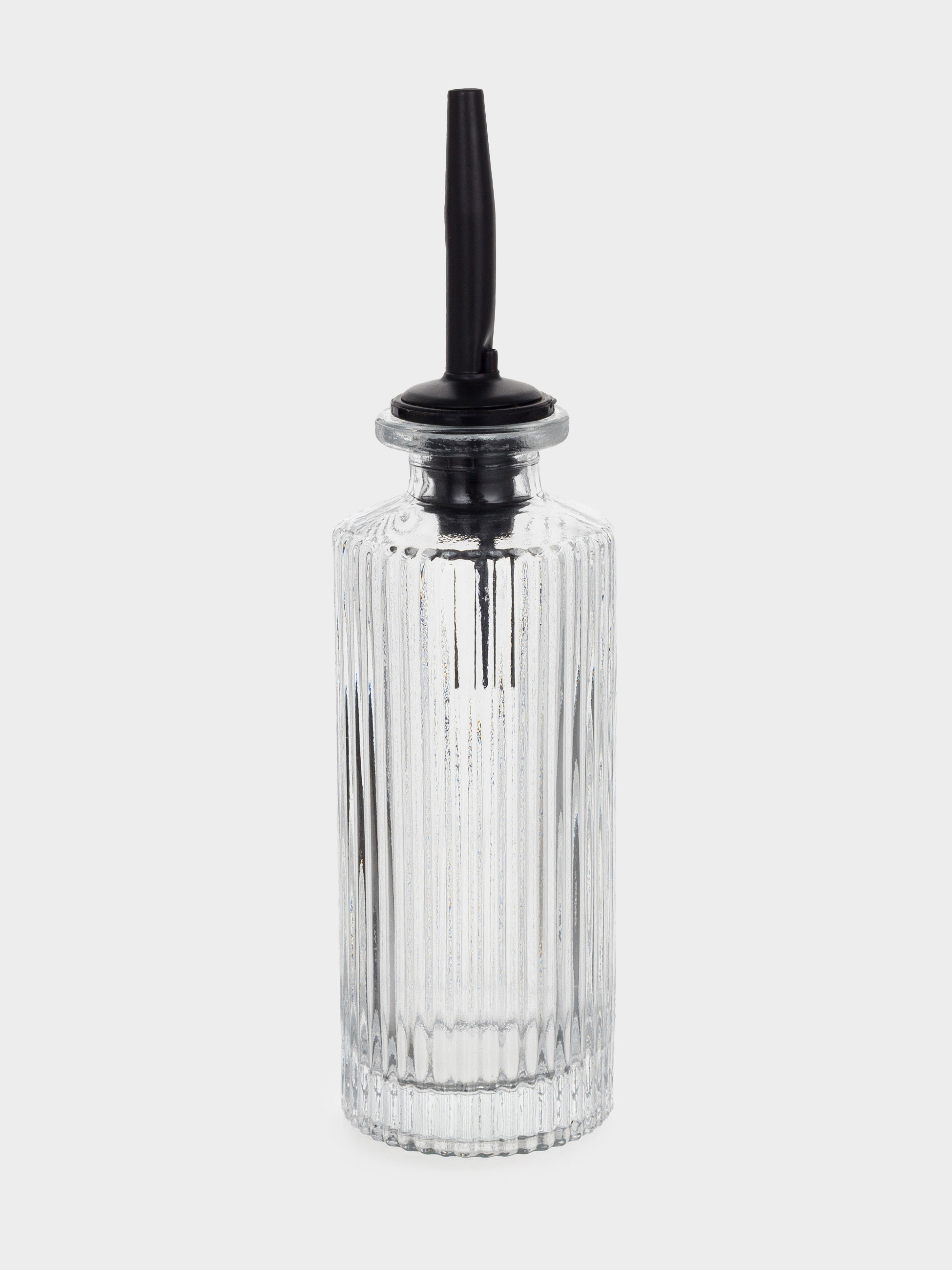 Oil or vinegar bottle, 160 ml, with dispenser, glass R / metal, Ribby, image-1