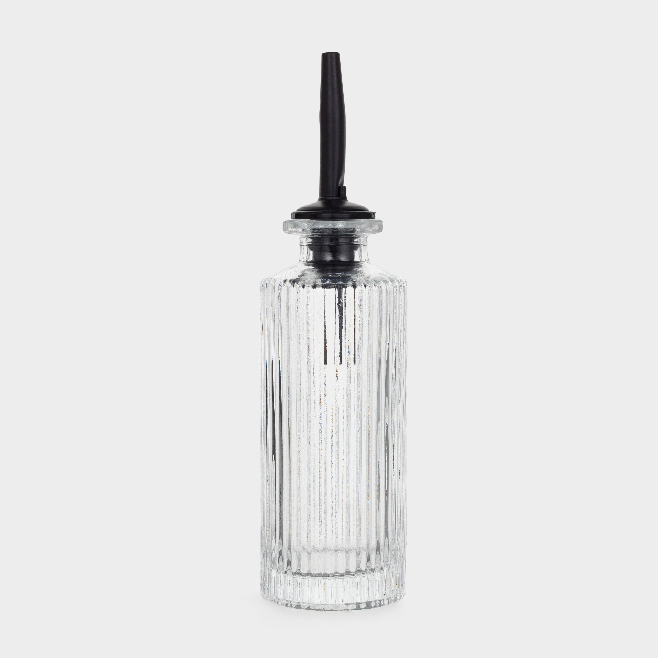 Oil or vinegar bottle, 160 ml, with dispenser, glass R / metal, Ribby