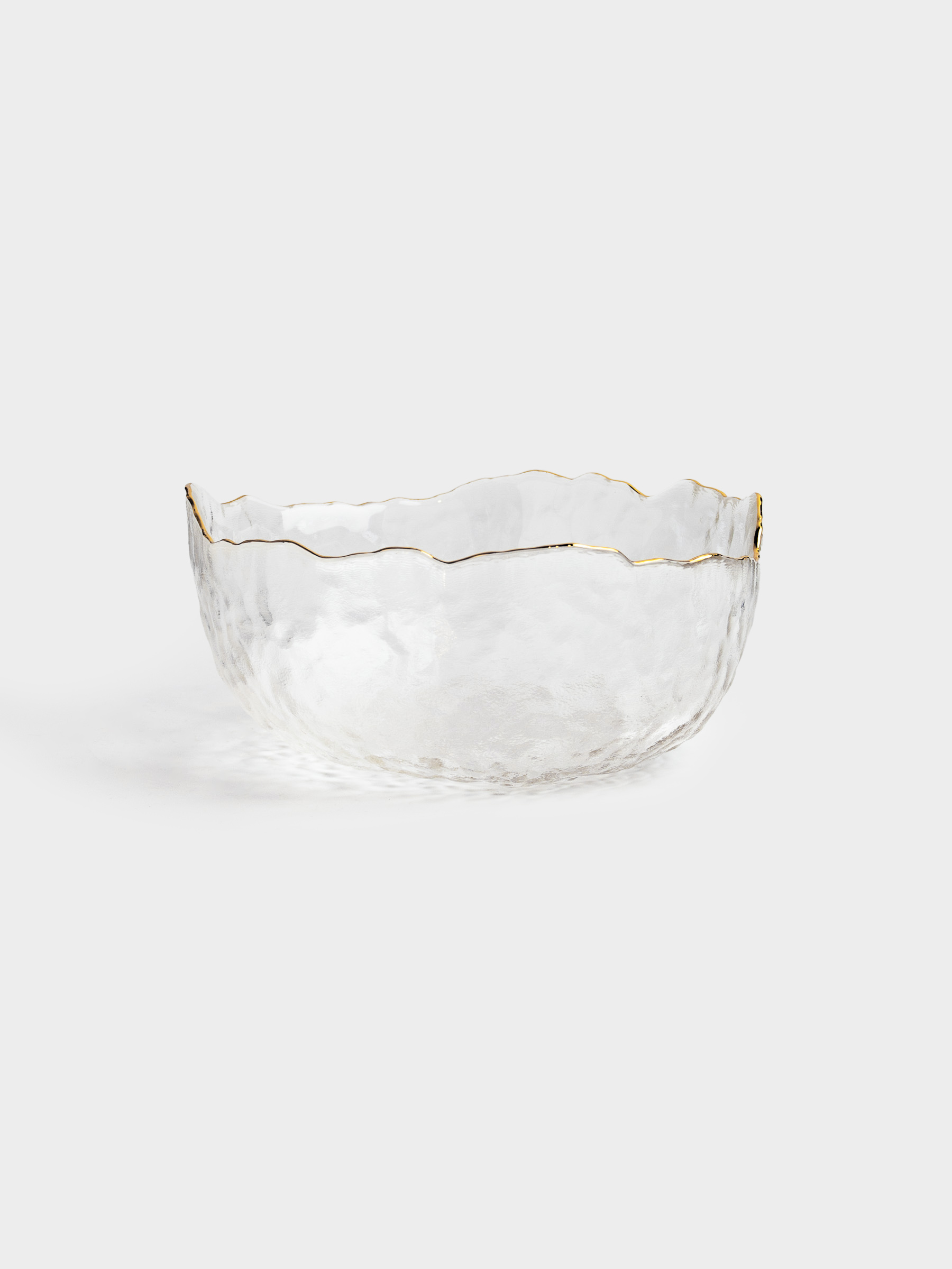 Bowl, 13x6 cm, glass, with golden edging, Nautilus gold, image-1