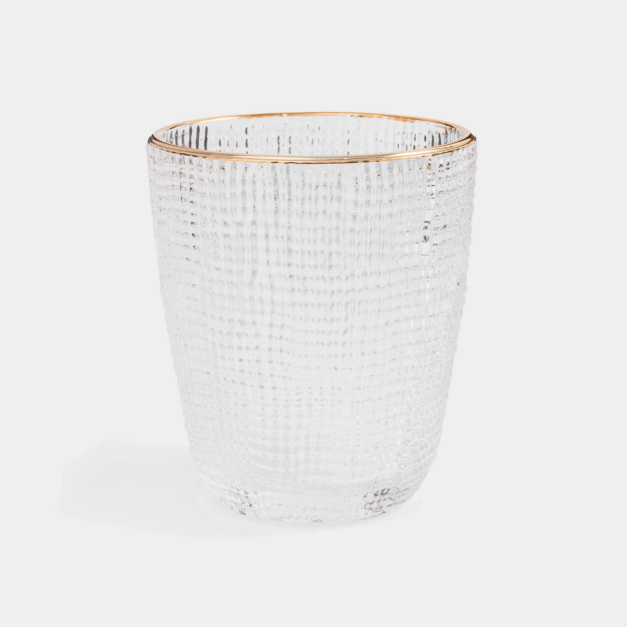 Glass, 10 cm, 320 ml, glass R, with golden edging, Grain gold, image-0