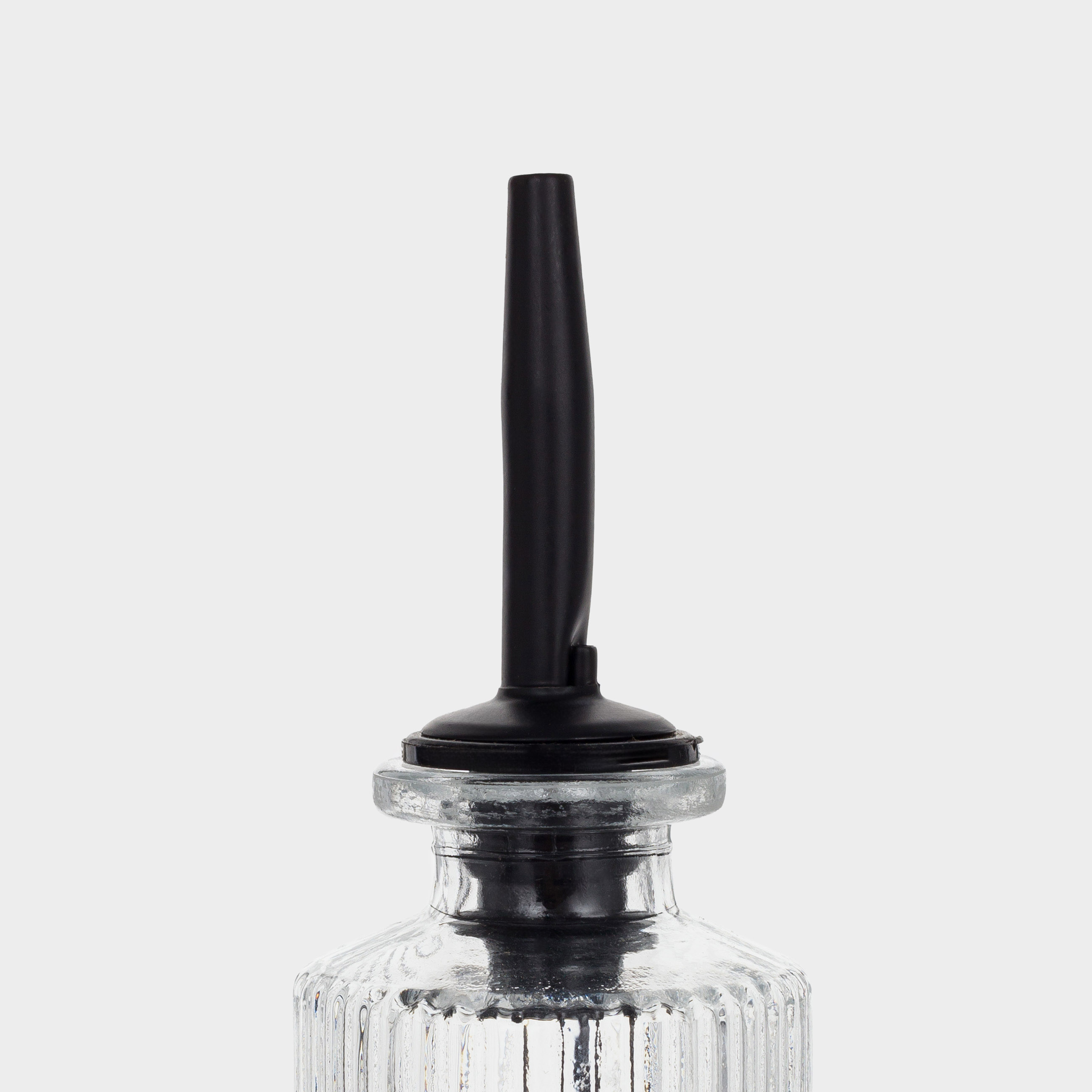 Oil or vinegar bottle, 160 ml, with dispenser, glass R / metal, Ribby