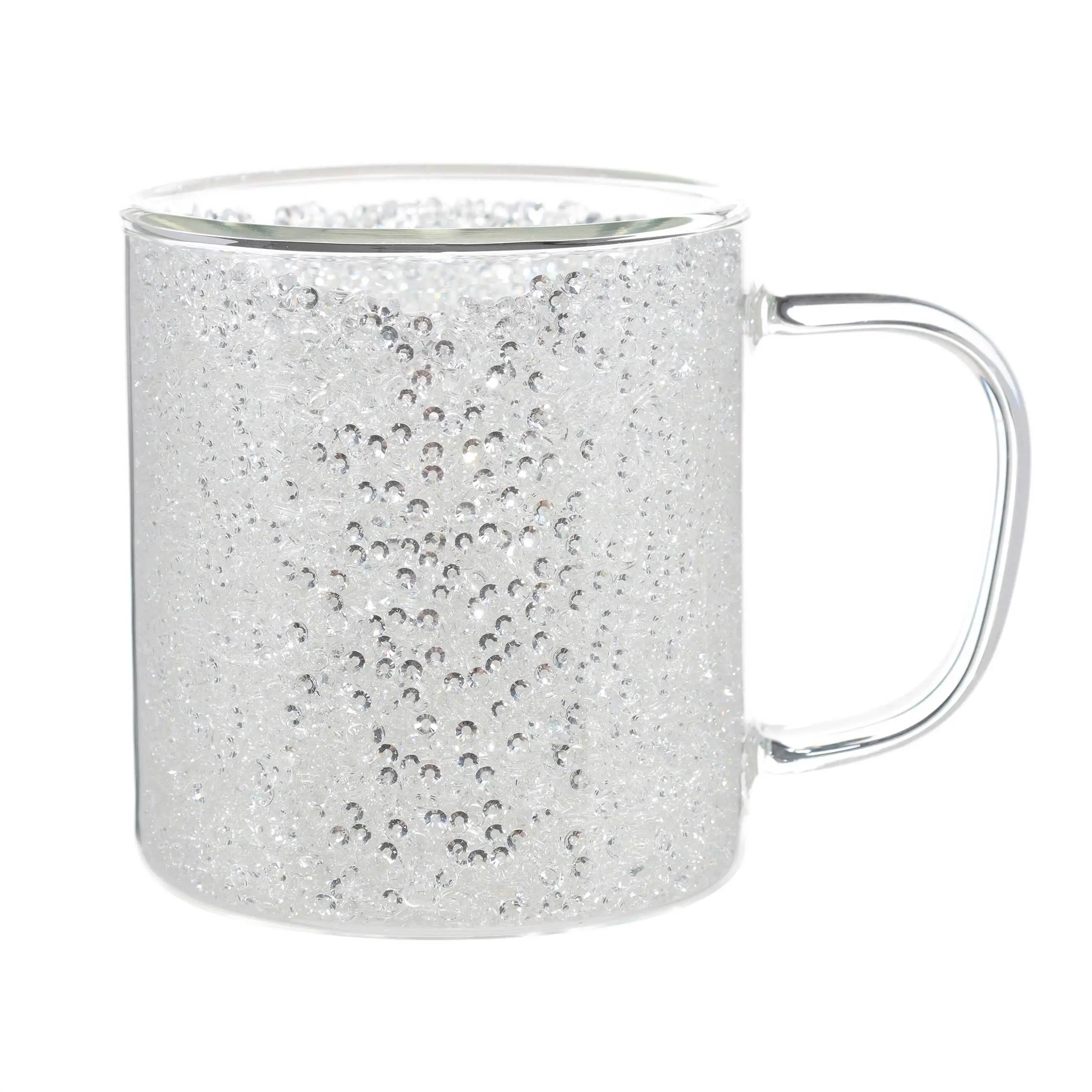 Mug, 300 ml, B glass, with silver crystals inside, Air decor