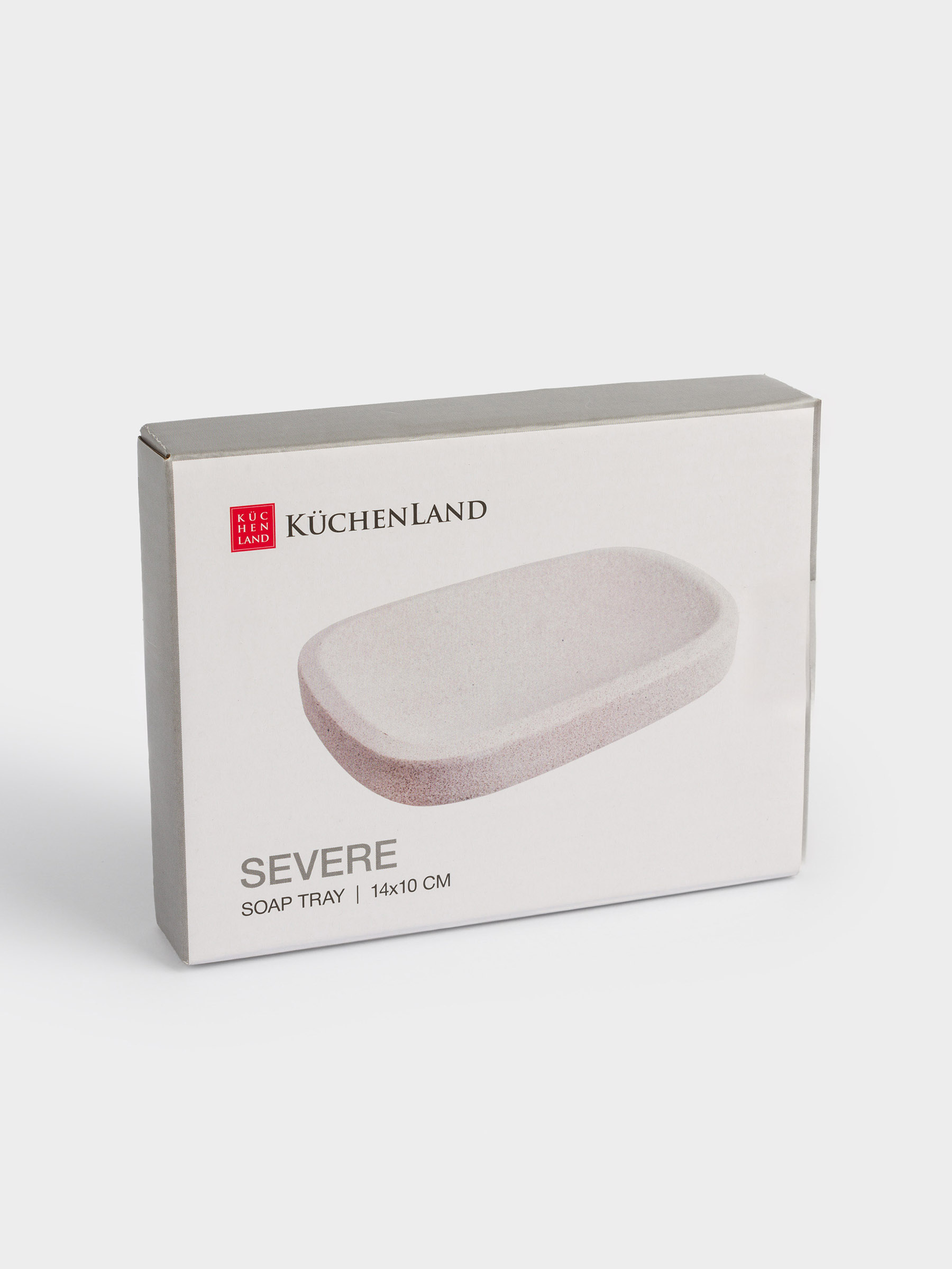 Soap dish, 14x10 cm, cement, rectangular, sand, Severe
