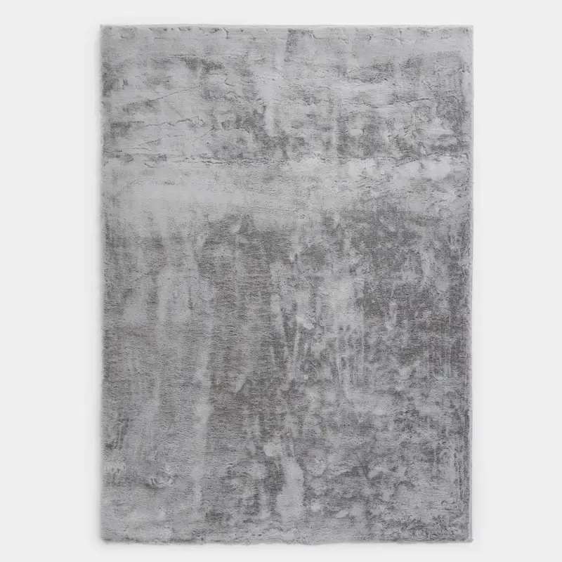 Rug, 150x210 cm, faux fur, light grey, Monotone