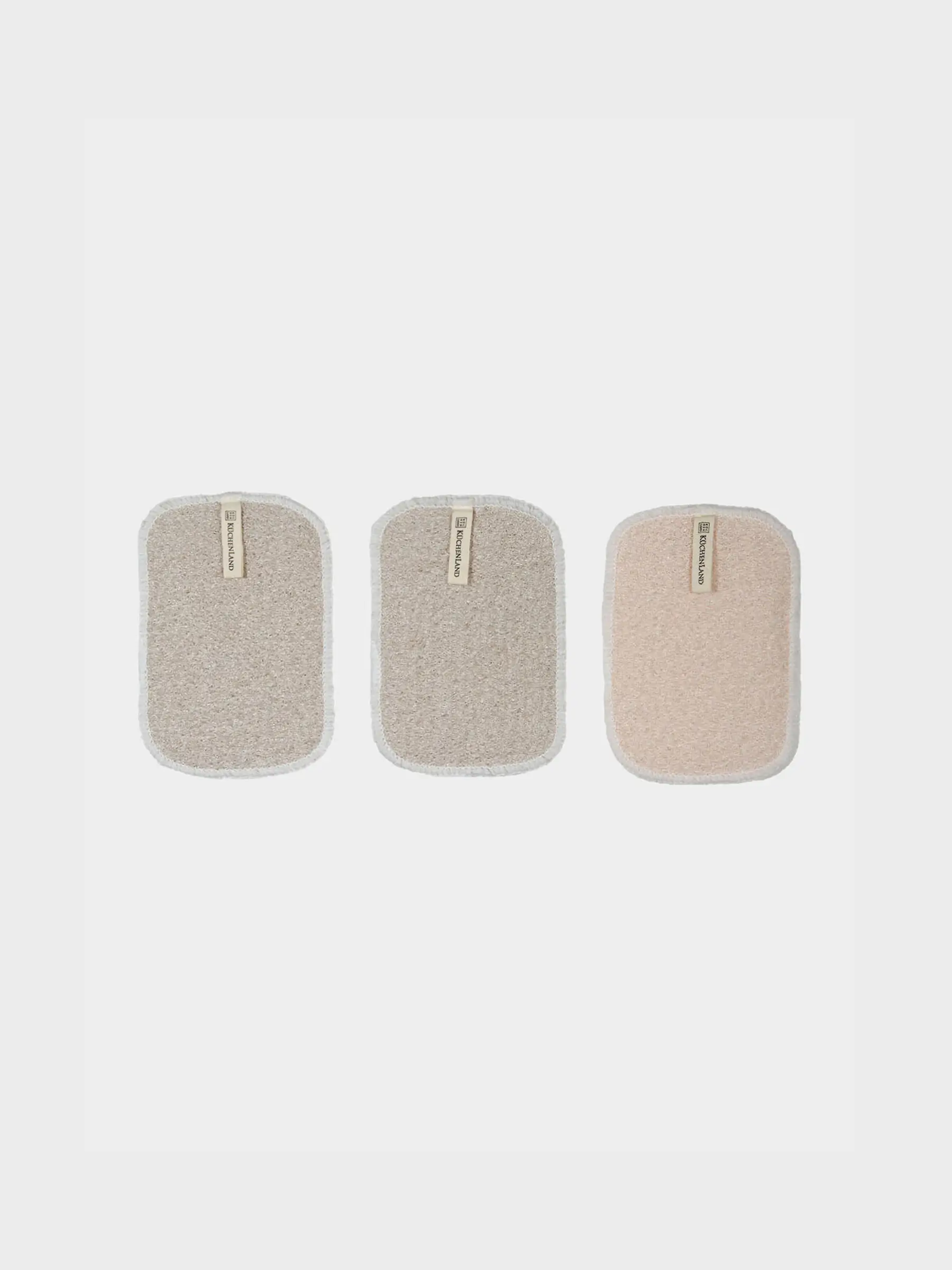 Dishcloth, 15x10 cm, 3 pcs, natural fiber, beige, Clean