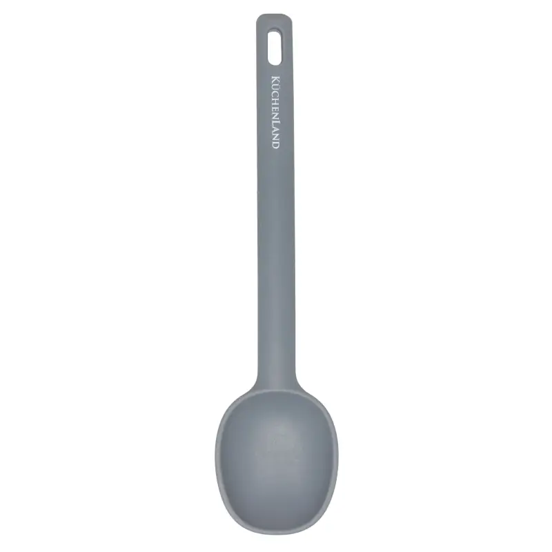 Serving spoon, 28 cm, silicone, grey, Grey steel ,image-0