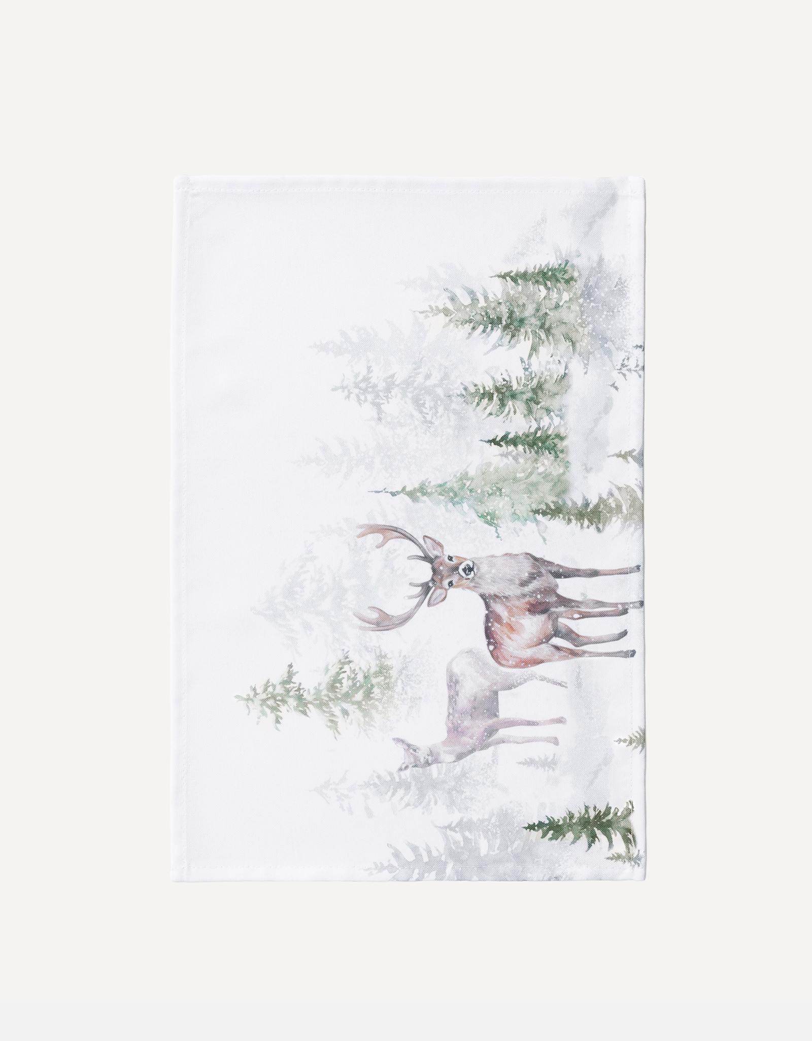 Placemat, 30x45 cm, polyester, rectangular, white, Moose in the forest, Moose story, image-0