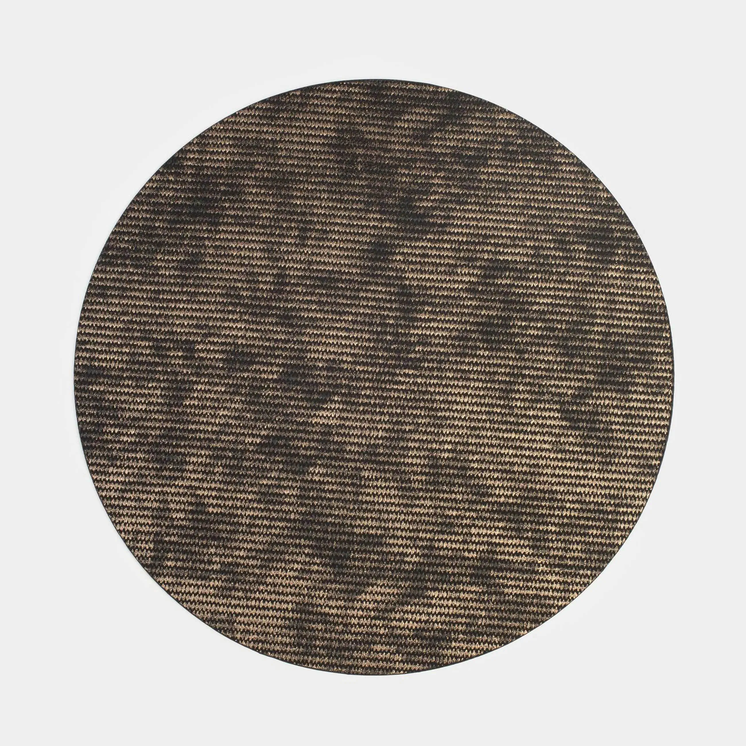 Placemat, 38 cm, PVC / polyester, round, black and gold, Rock