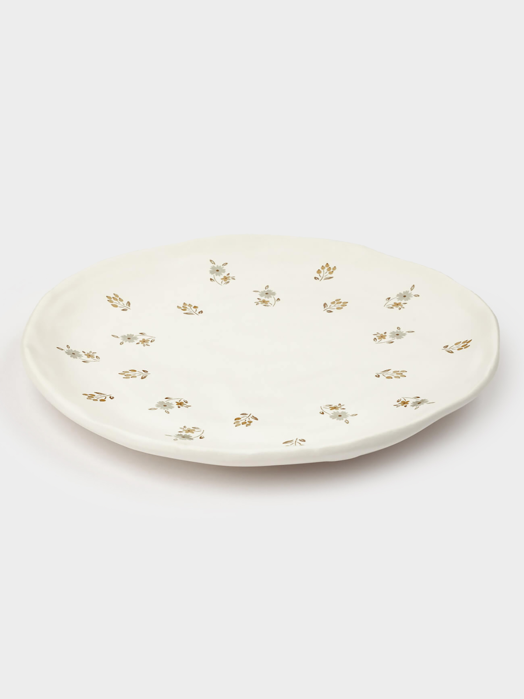 Dish, 23 cm, ceramic, milk, Vintage flowers, La flore, image-1