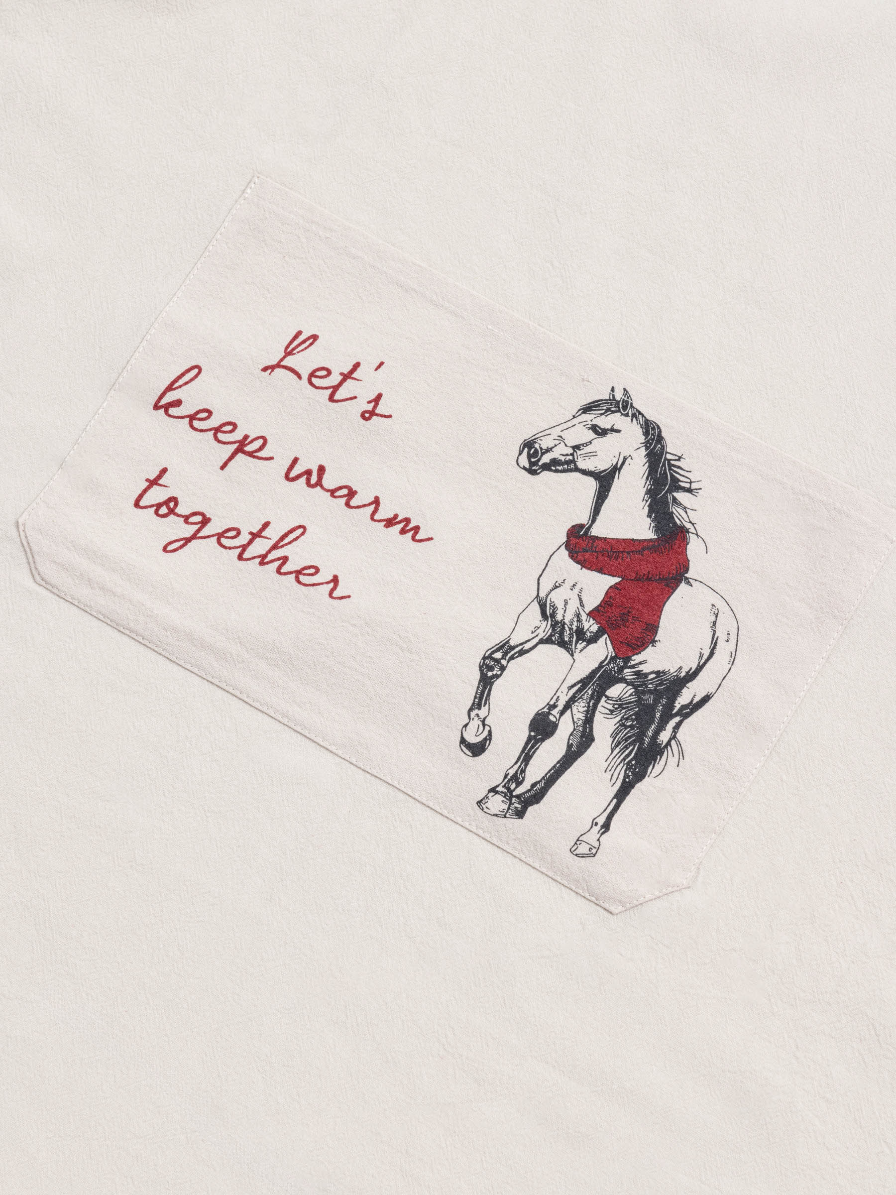 Apron, 65x80 cm, cotton, grey-beige, Horse, Horse in scarf, image-3
