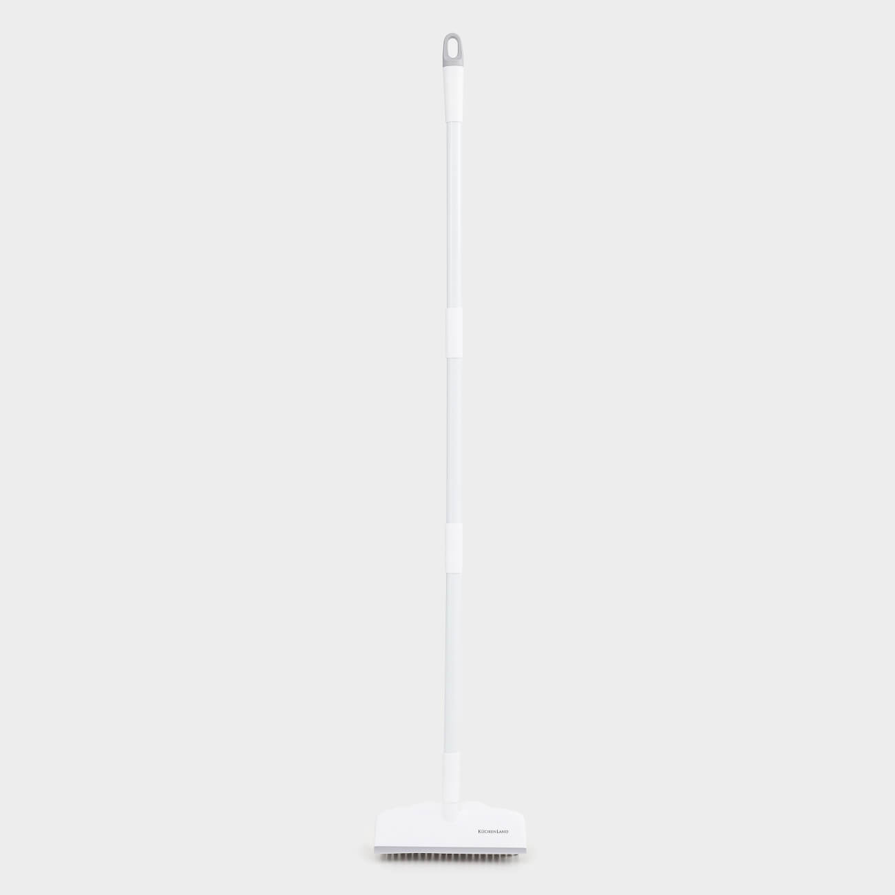 Mop-brush, 121 cm, with scraper, 2 in 1, nylon / rubber / plastic, gray-white, Mop light