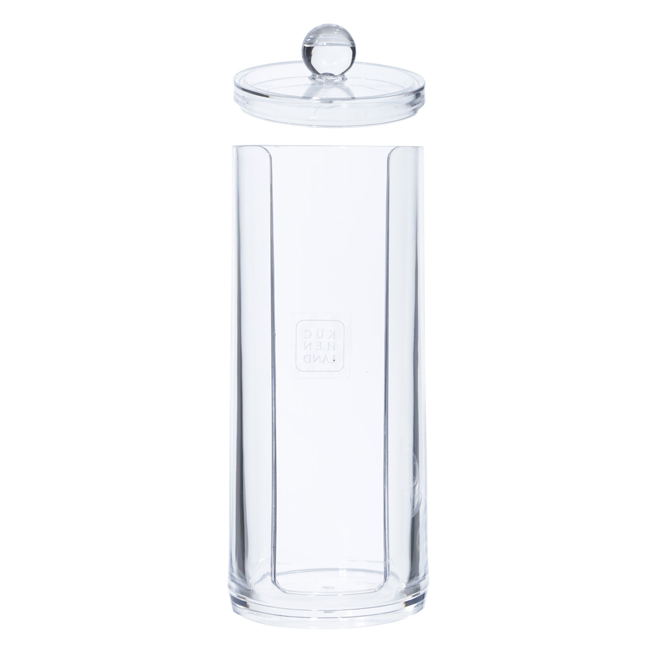 Cotton pad container, 20x7 cm, with lid, plastic, Basic, image-1