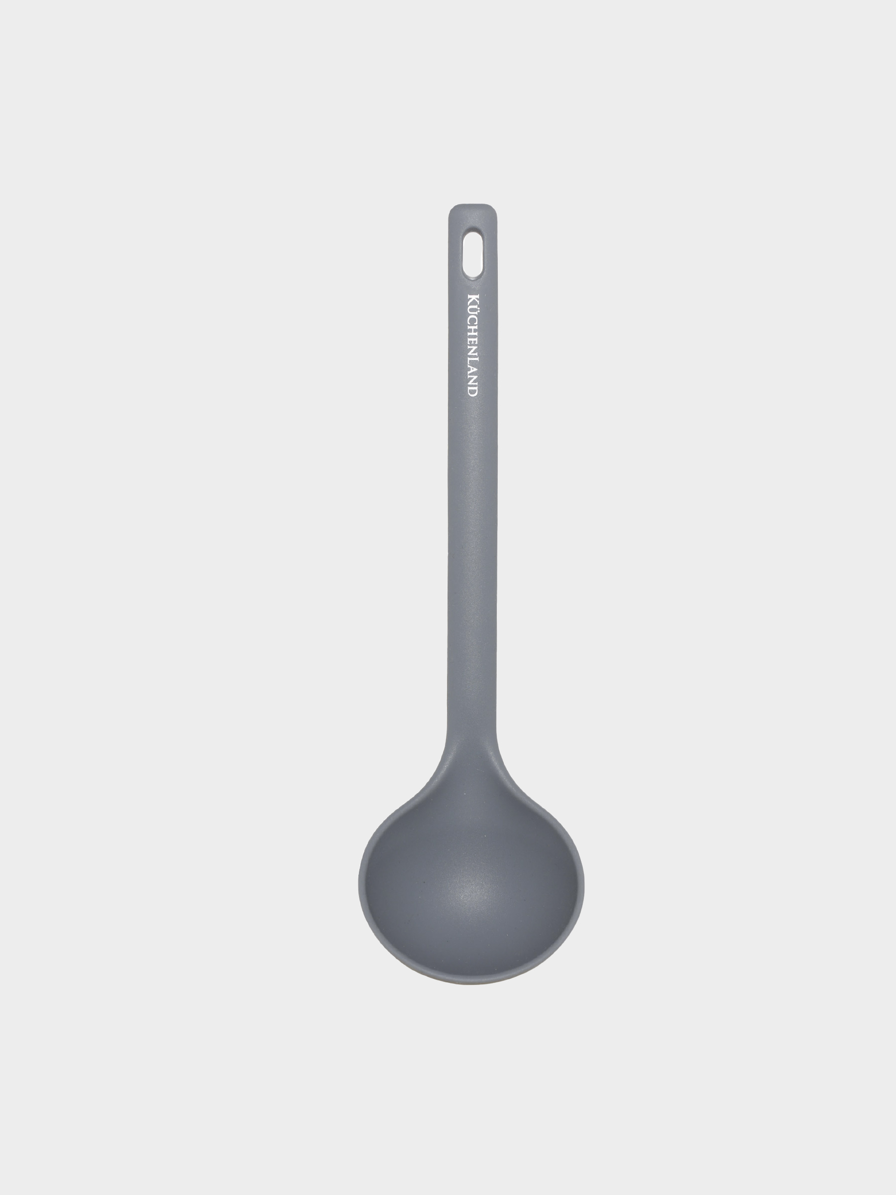 Ladle, 30 cm, silicone, grey, Grey steel