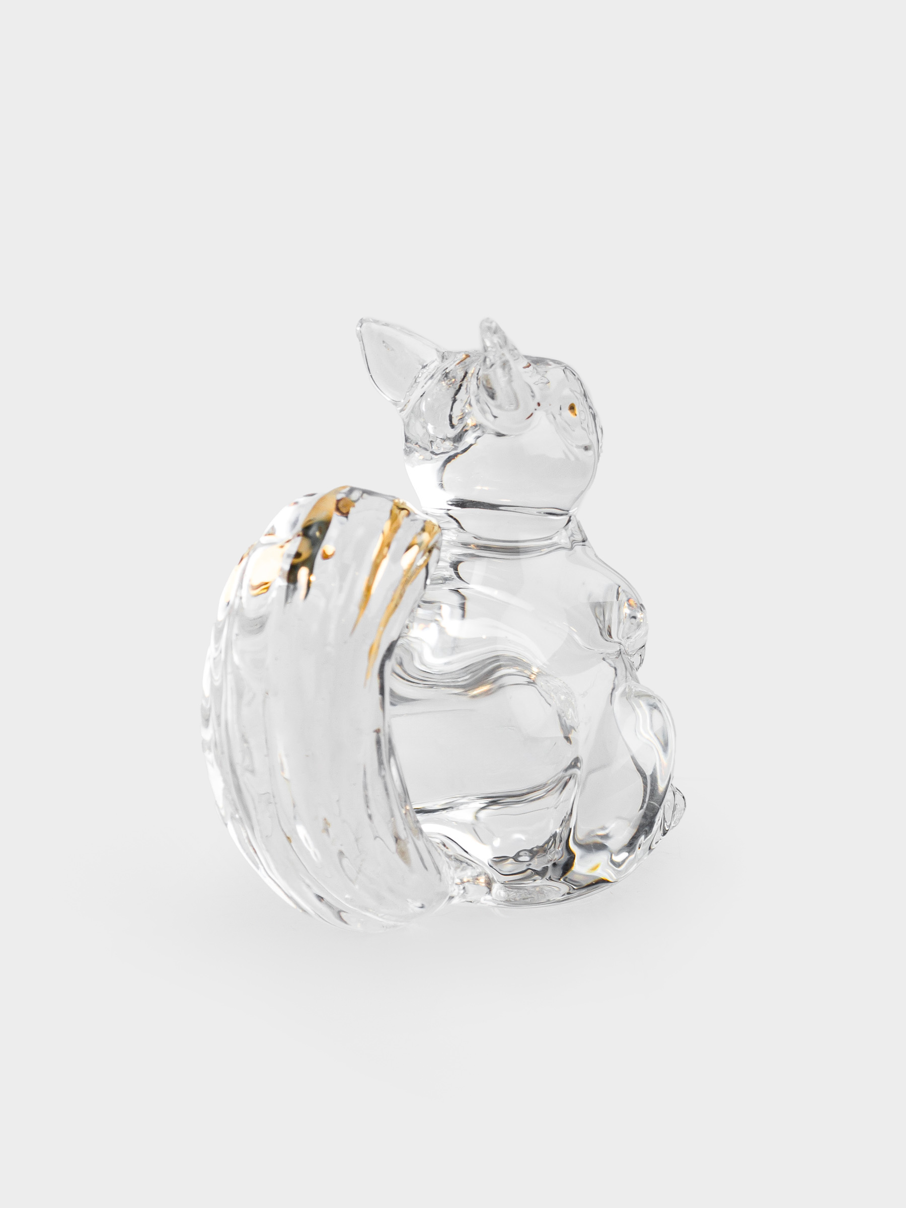 Statuette, 5 cm, glass, golden, Squirrel, Vitreous, image-3