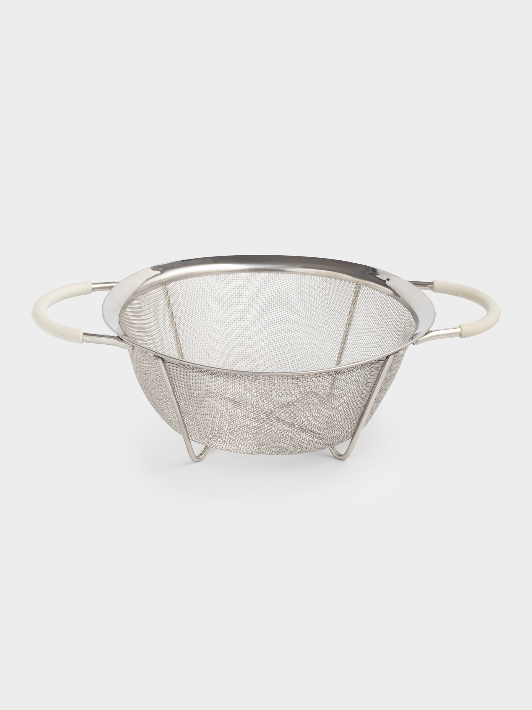 Colander, 20 cm, with two handles, steel / silicone, grey, Tammy, image-1