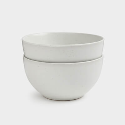 Soup plate, 14x7 cm, 2 pcs, ceramic, milk, speckled, Particle ,image-0