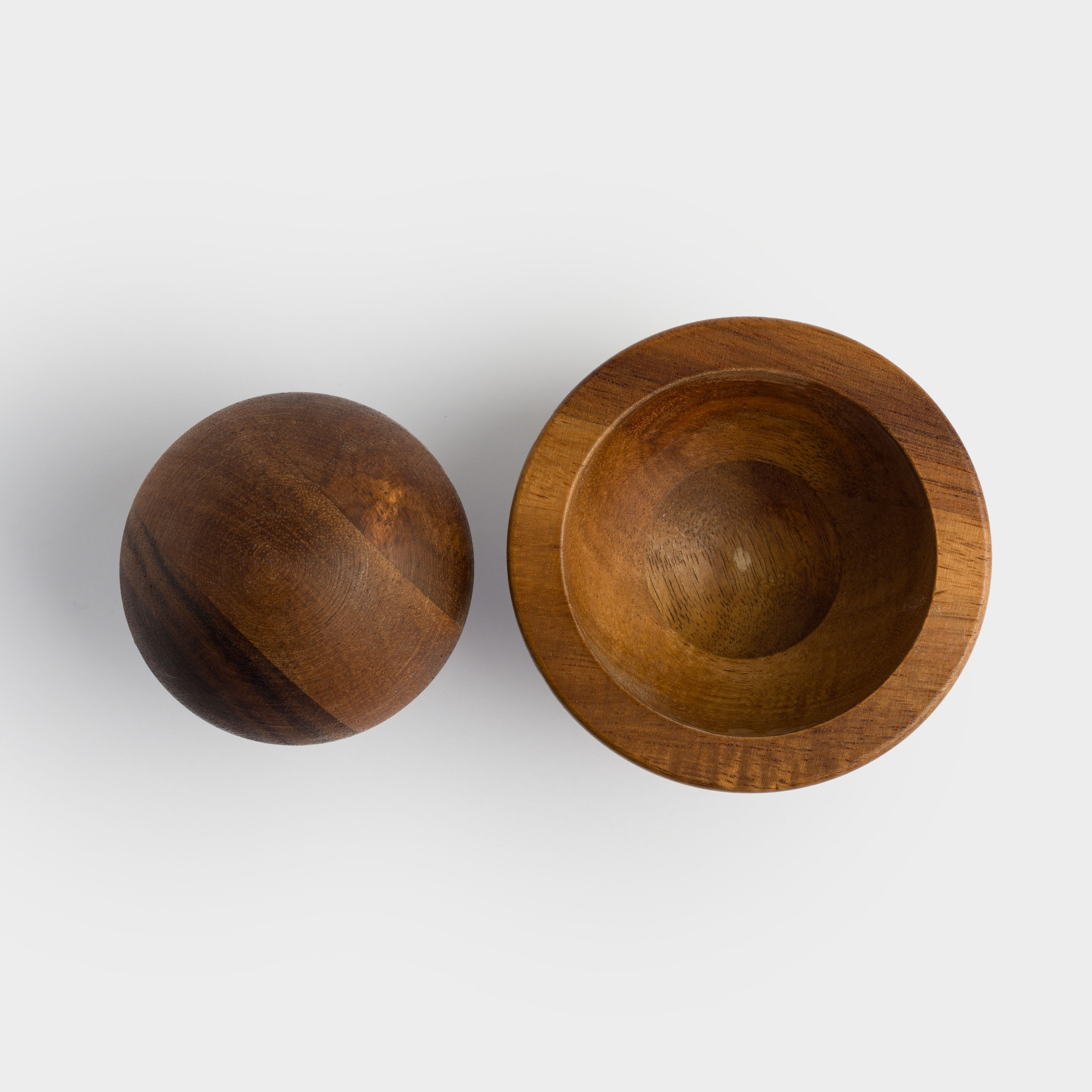 Spice mortar, 8x5 cm, with pestle, wood, noble tree, image-4