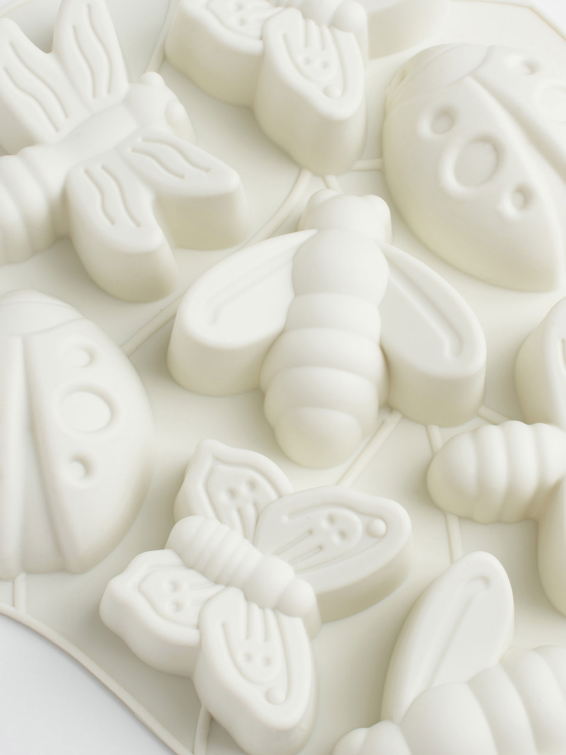 Cupcake baking dish, 28x21 cm, 8 compartments, silicone, milky, Bees / Butterflies, Honey, image-3