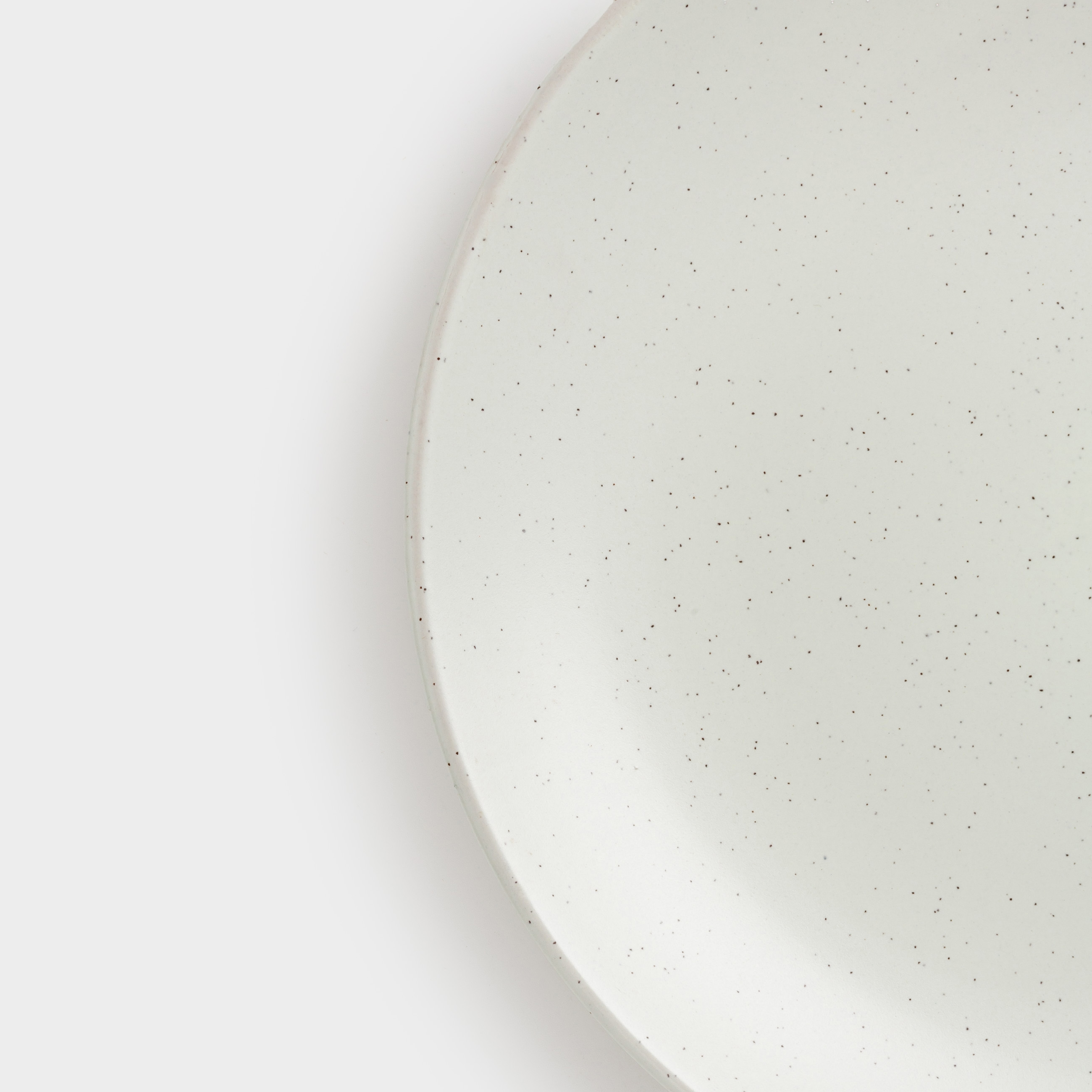 Snack plate, 21 cm, 2 pcs, ceramic, milk, speckled, Particle
