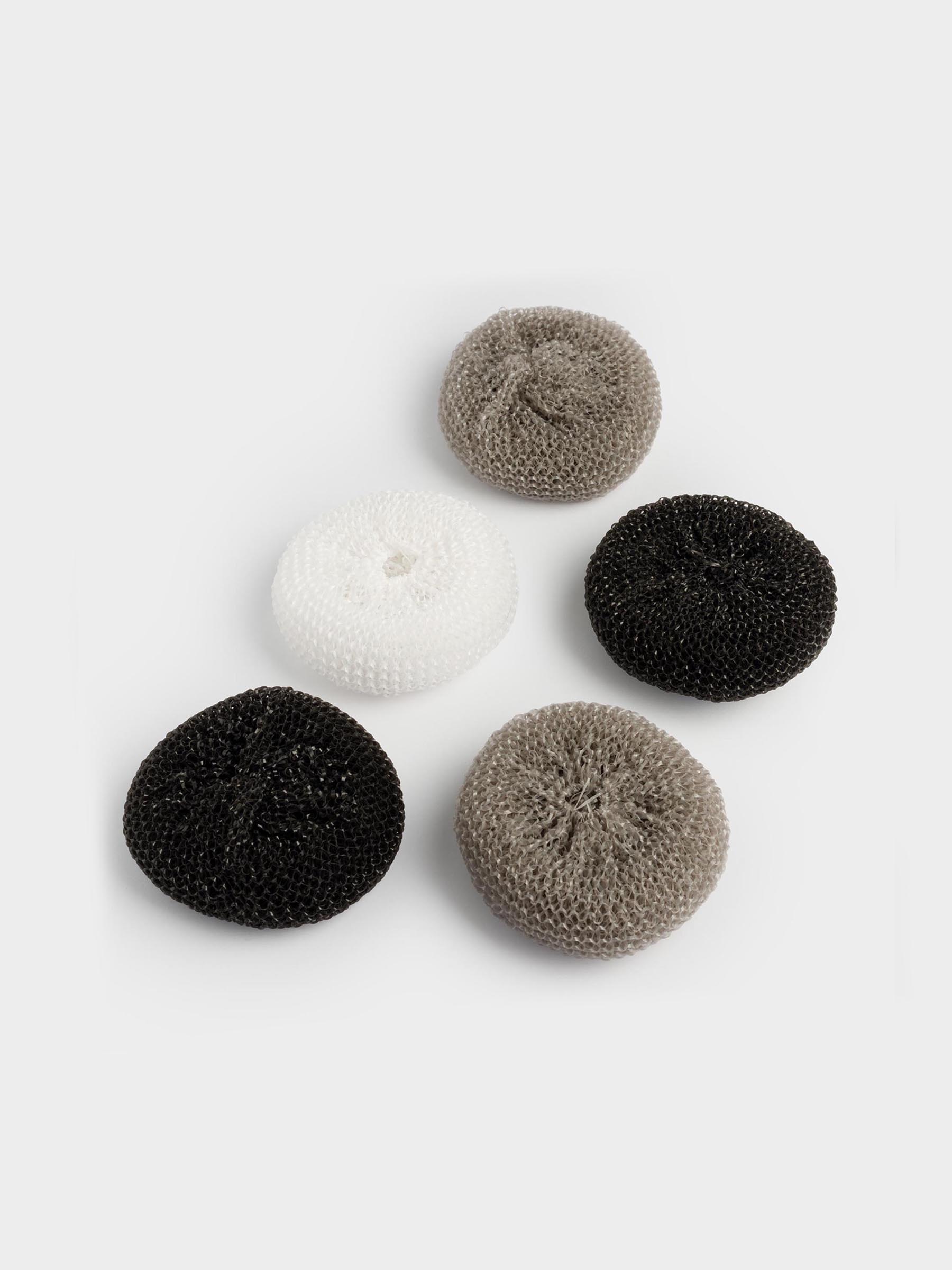 Cleaning sponge, 8 cm, 5 pcs, polypropylene, black/grey / white, Black clean, image-2
