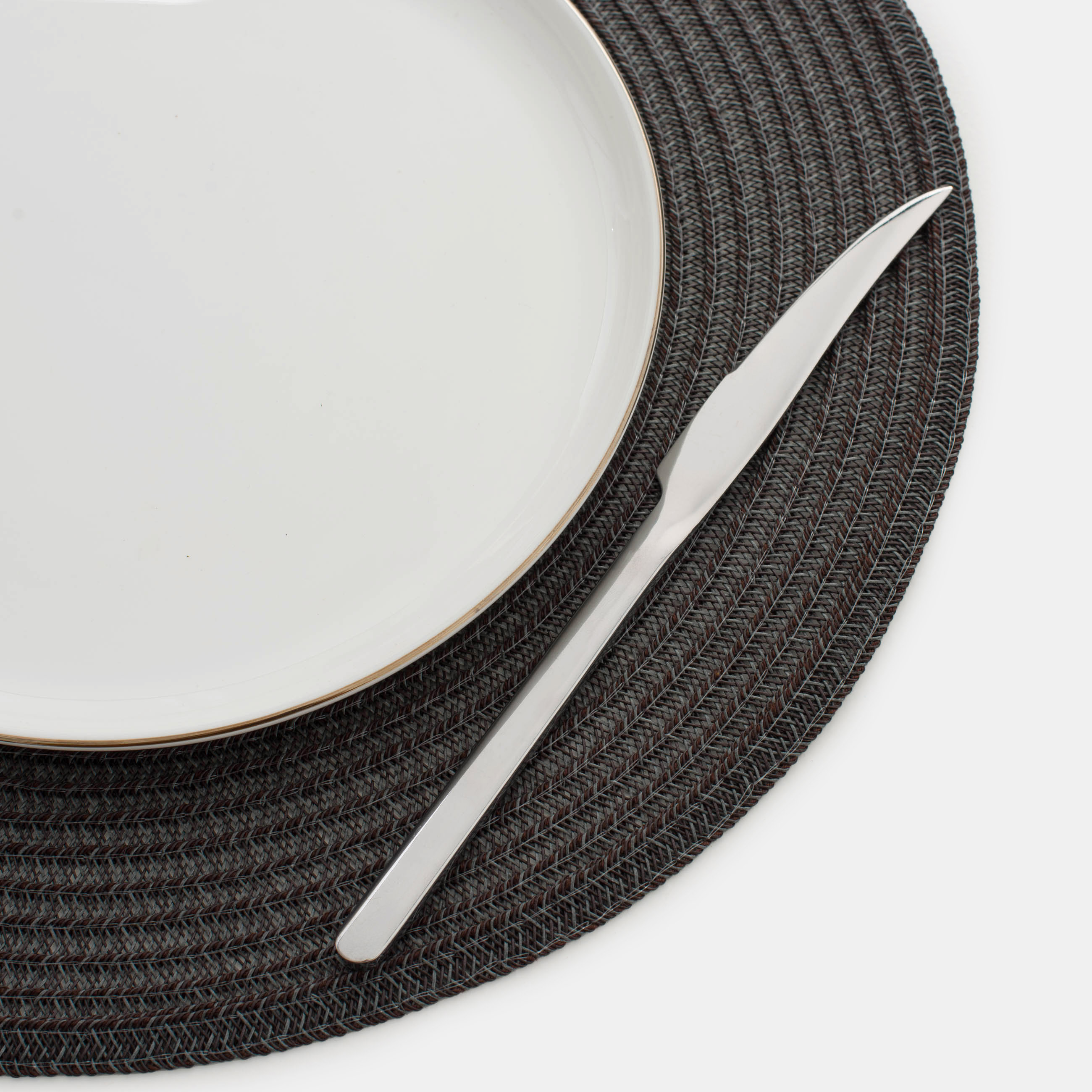 Placemat, 38 cm, polypropylene/PET, Round, Graphite, Basic