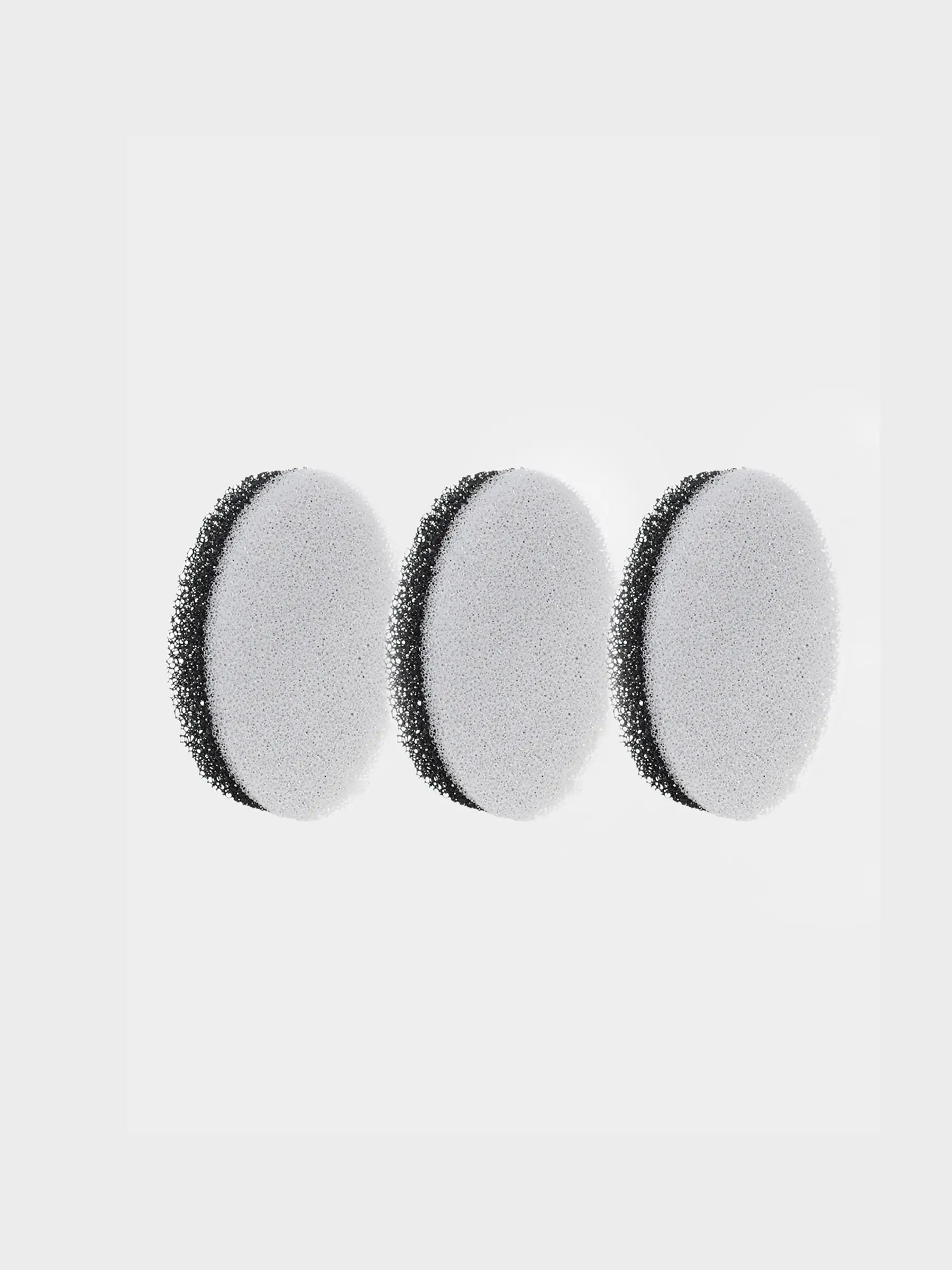 Sponge for washing dishes, 9x6 cm, 3 pcs, abrasive, oval, black and gray, Black clean