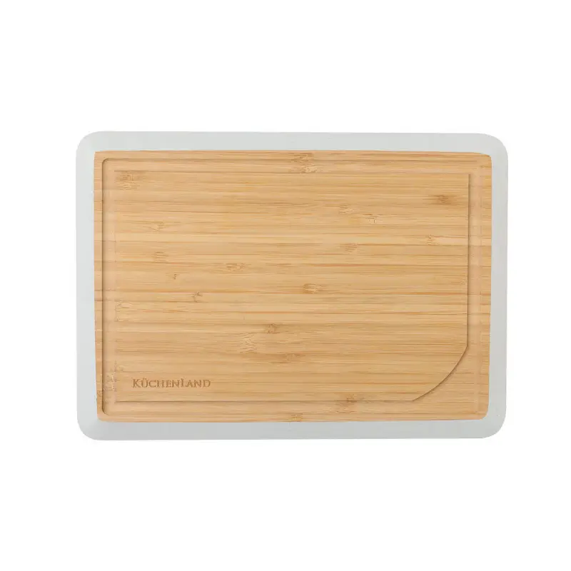 Cutting board, 28x20 cm, bamboo, rectangular, gray edging, Bamboo