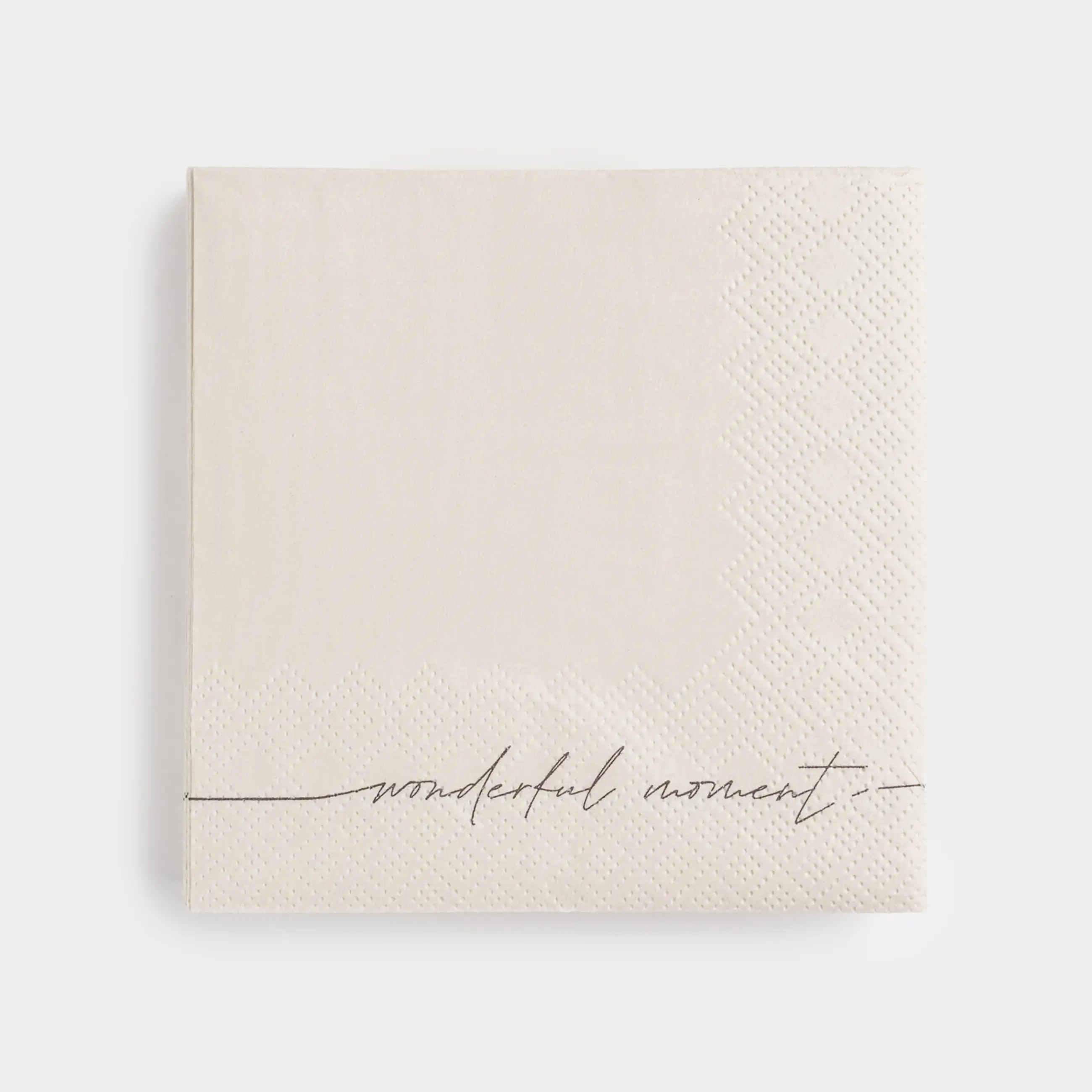 Paper napkins, 21x21 cm, 20 pcs, square, white, Wonderful moment, Scroll