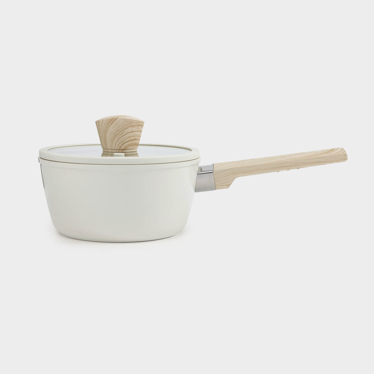 Saucepan, 16 cm, 1.3 l, with lid, coated, aluminum, milky, Sentimentality