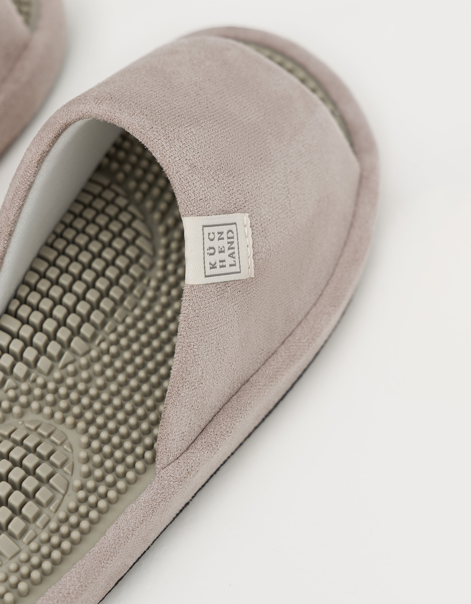 Women's slippers, homewear, size 36-37, corduroy / rubber, gray-purple, Lint, image-3