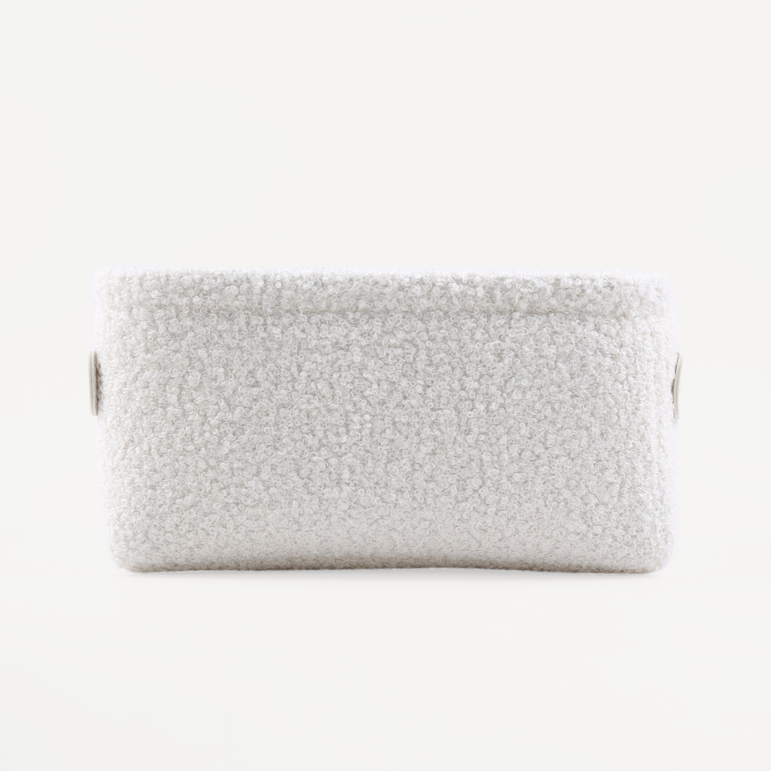Storage basket, 22x17x11 cm, with handles, boucle, rectangular, milk, Boucle, image-2