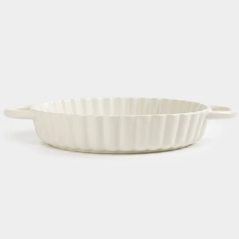 Baking dish, 28 cm, ceramic, round, milk, Cakes ivory